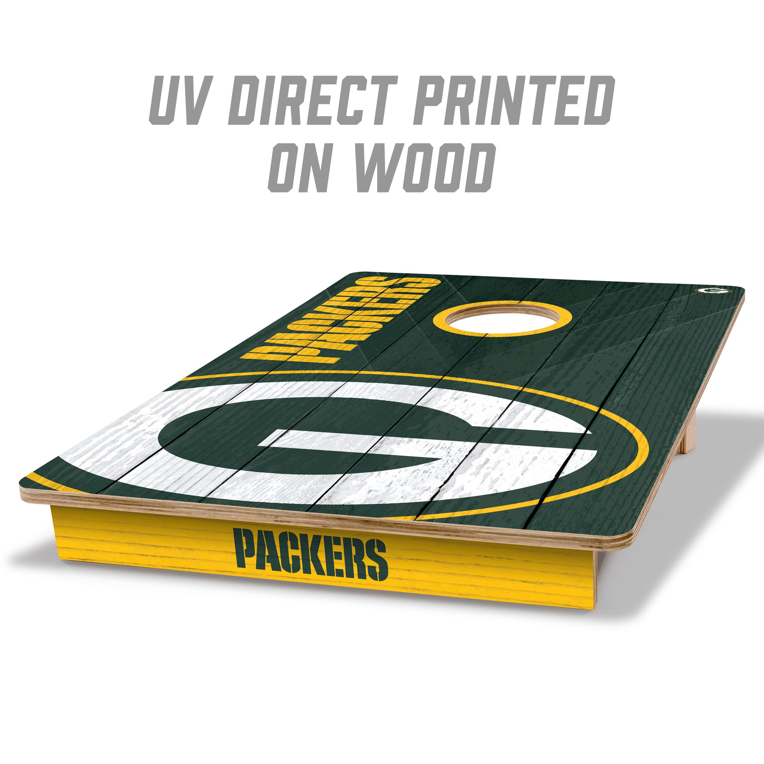 YouTheFan NFL Green Bay Packers 2’ x 3’ Wood Cornhole Game with Logo Bags - Sports Collectibles, Sports Memorabilia, Sports Fan Shop, Sports Gifts