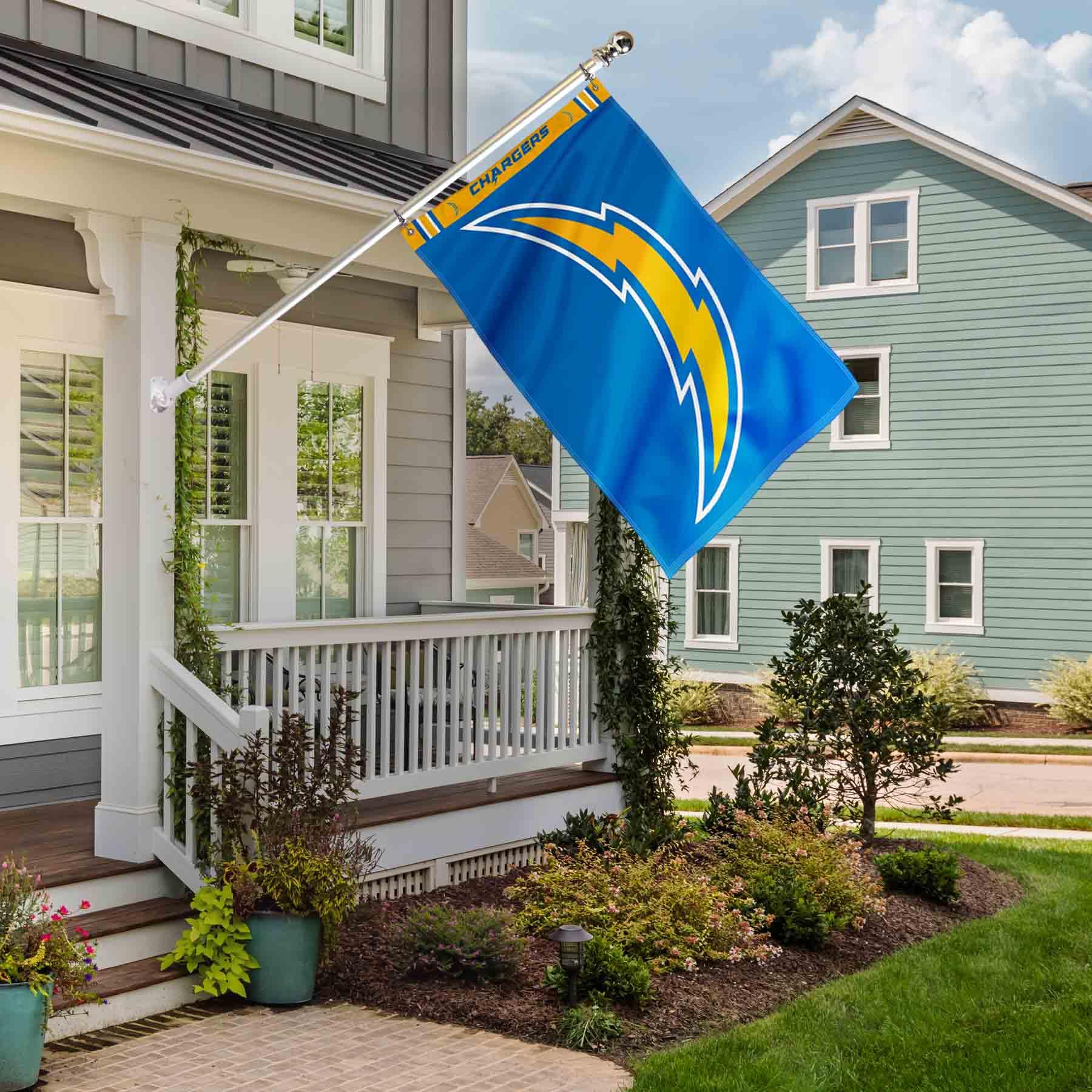 WinCraft Los Angeles Chargers Printed Header 3x5 Foot Banner Flag - Sports Collectibles, Sports Memorabilia, Sports Fan Shop, Sports Gifts