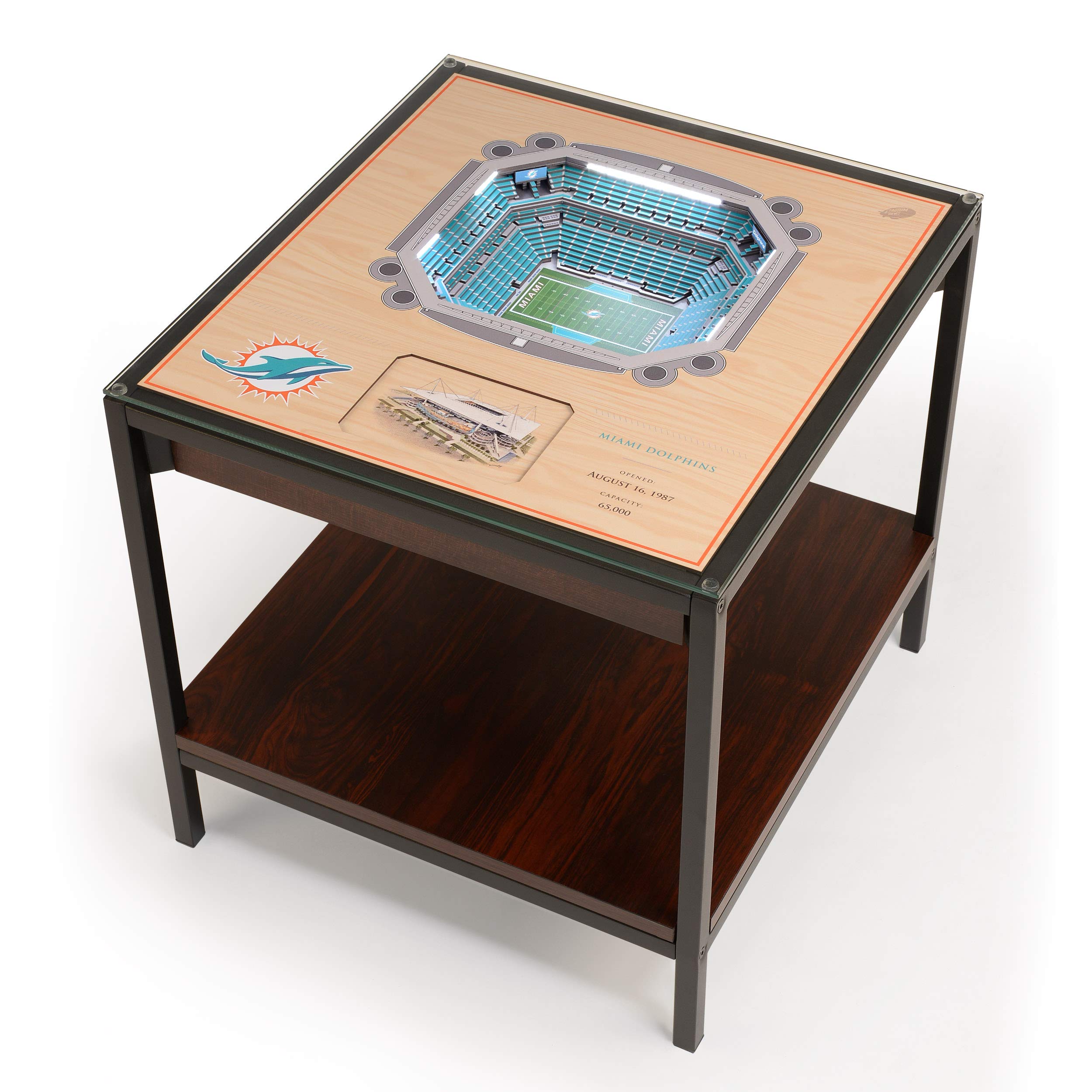 YouTheFan NFL Miami Dolphins 25-Layer StadiumView Lighted End Table - Sports Collectibles, Sports Memorabilia, Sports Fan Shop, Sports Gifts