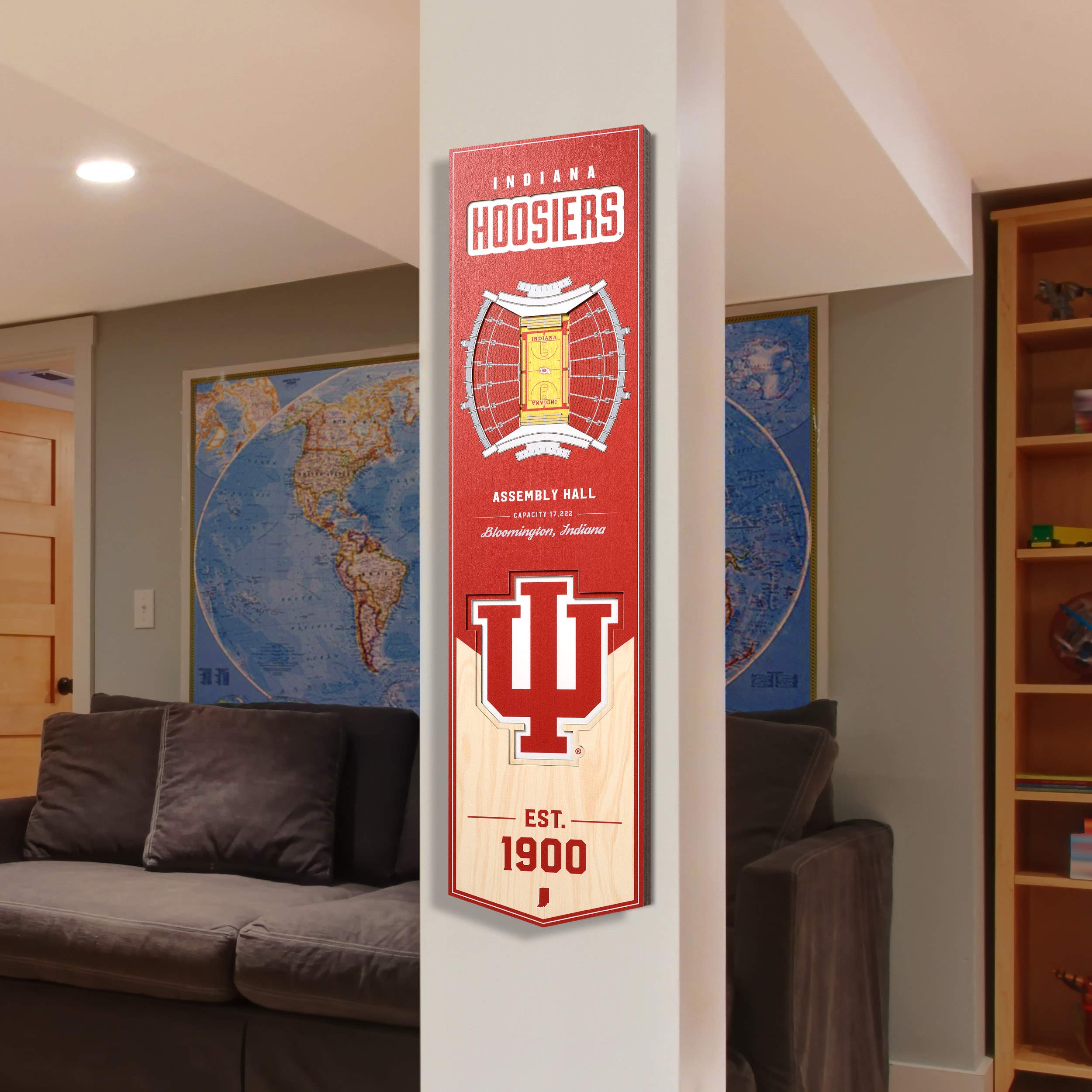 YouTheFan NCAA Indiana Hoosiers 3D Stadium 8x32 Banner - Assembly Hall - Sports Collectibles, Sports Memorabilia, Sports Fan Shop, Sports Gifts