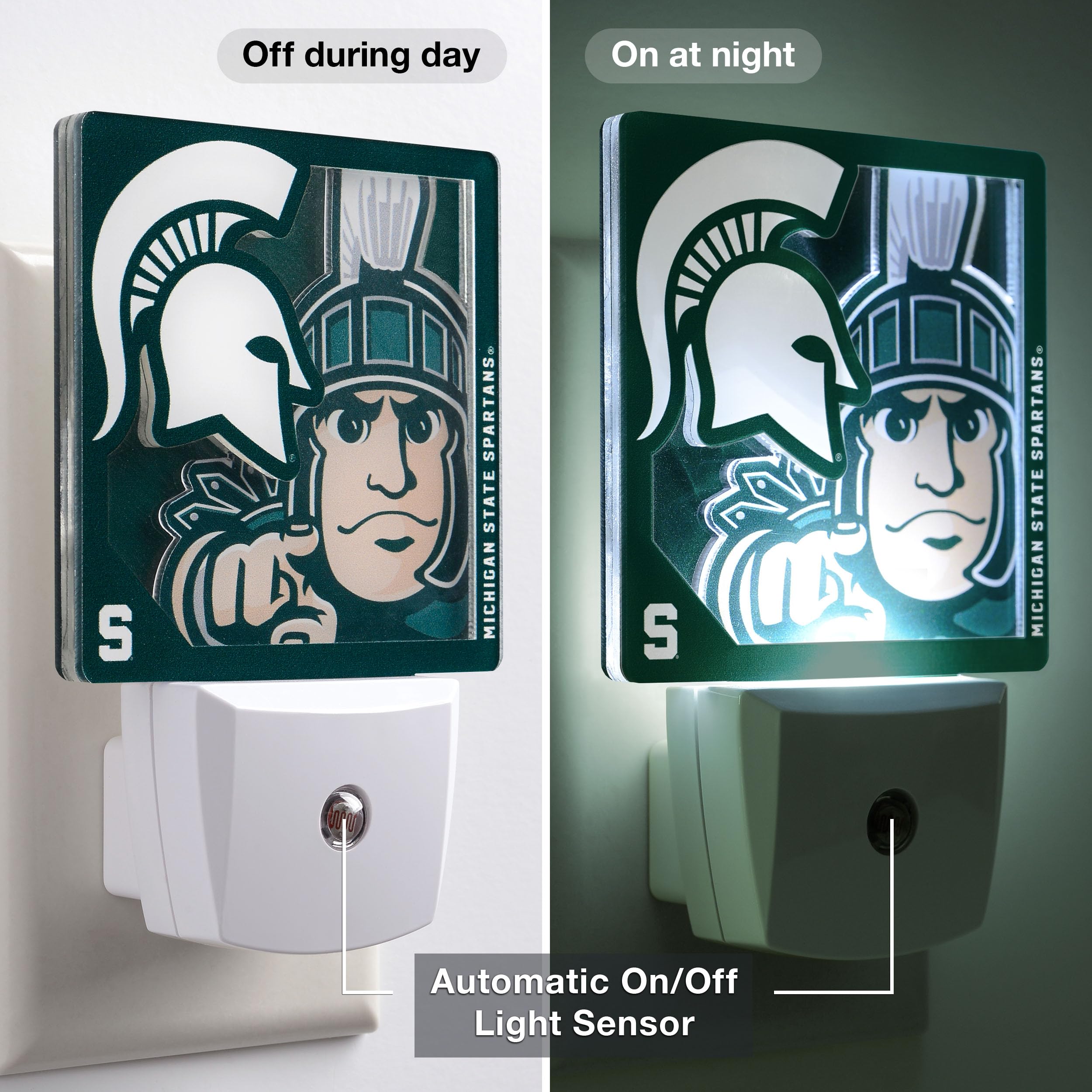 YouTheFan NCAA Michigan State Spartans Logo Series Nite Light - Sports Collectibles, Sports Memorabilia, Sports Fan Shop, Sports Gifts