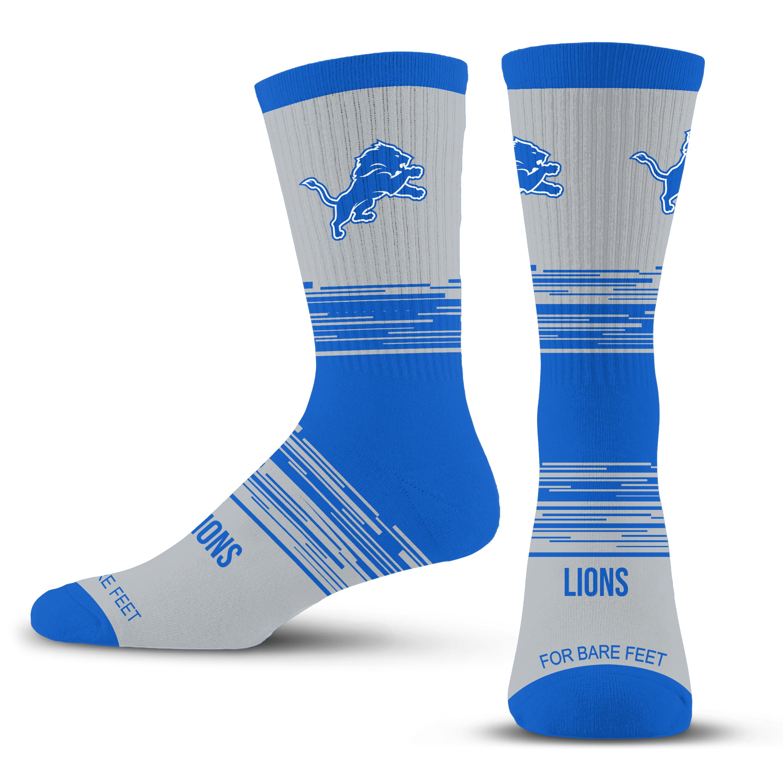 For Bare Feet NFL DETROIT LIONS Elevate Premium Dress Crew Sock Team Color Large - Sports Gifts, Sports Memorabilia, Sports Collectibles, Fan Shop
