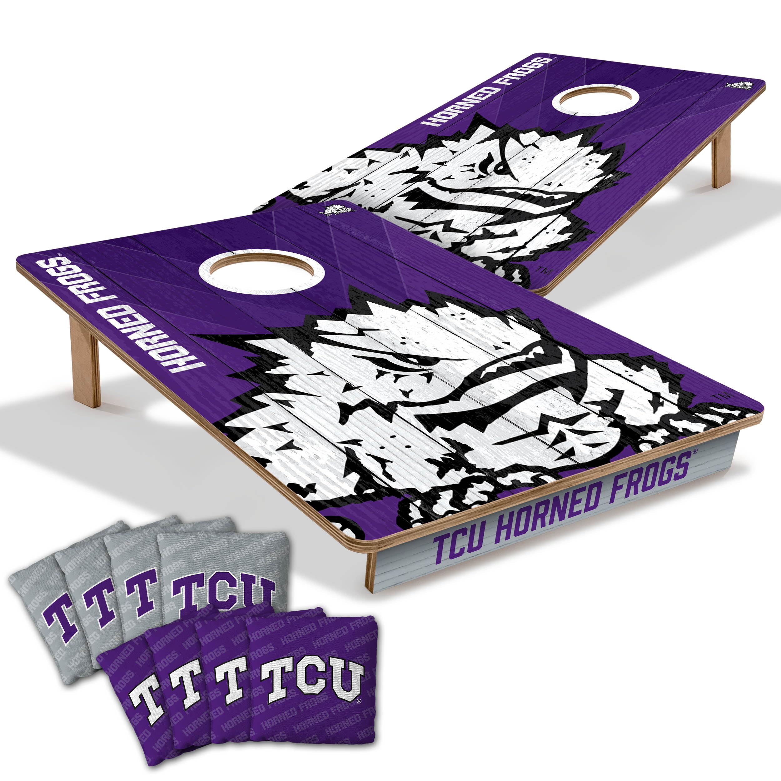 YouTheFan NCAA TCU Horned Frogs 2’ x 3’ Wood Cornhole Game with Logo Bags - Sports Collectibles, Sports Memorabilia, Sports Fan Shop, Sports Gifts