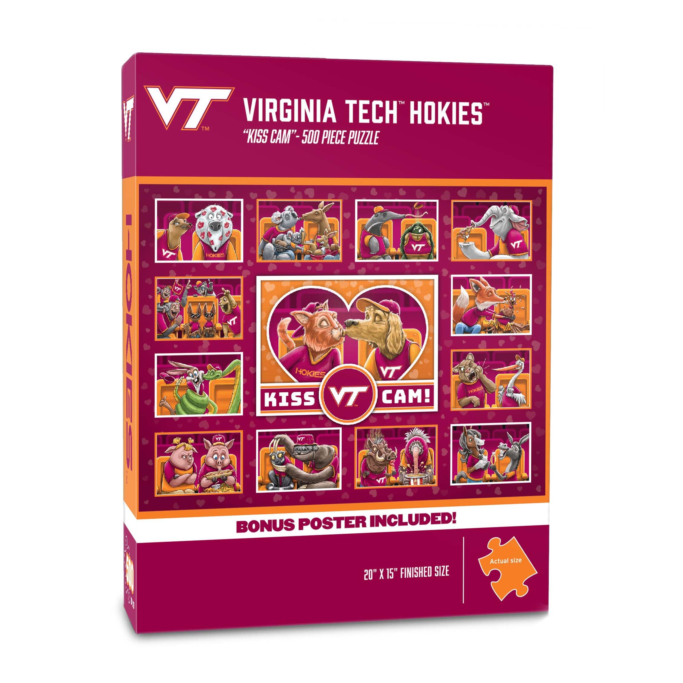 YouTheFan NCAA Virginia Tech Hokies Kiss Cam 500pc Puzzle - Sports Collectibles, Sports Memorabilia, Sports Fan Shop, Sports Gifts