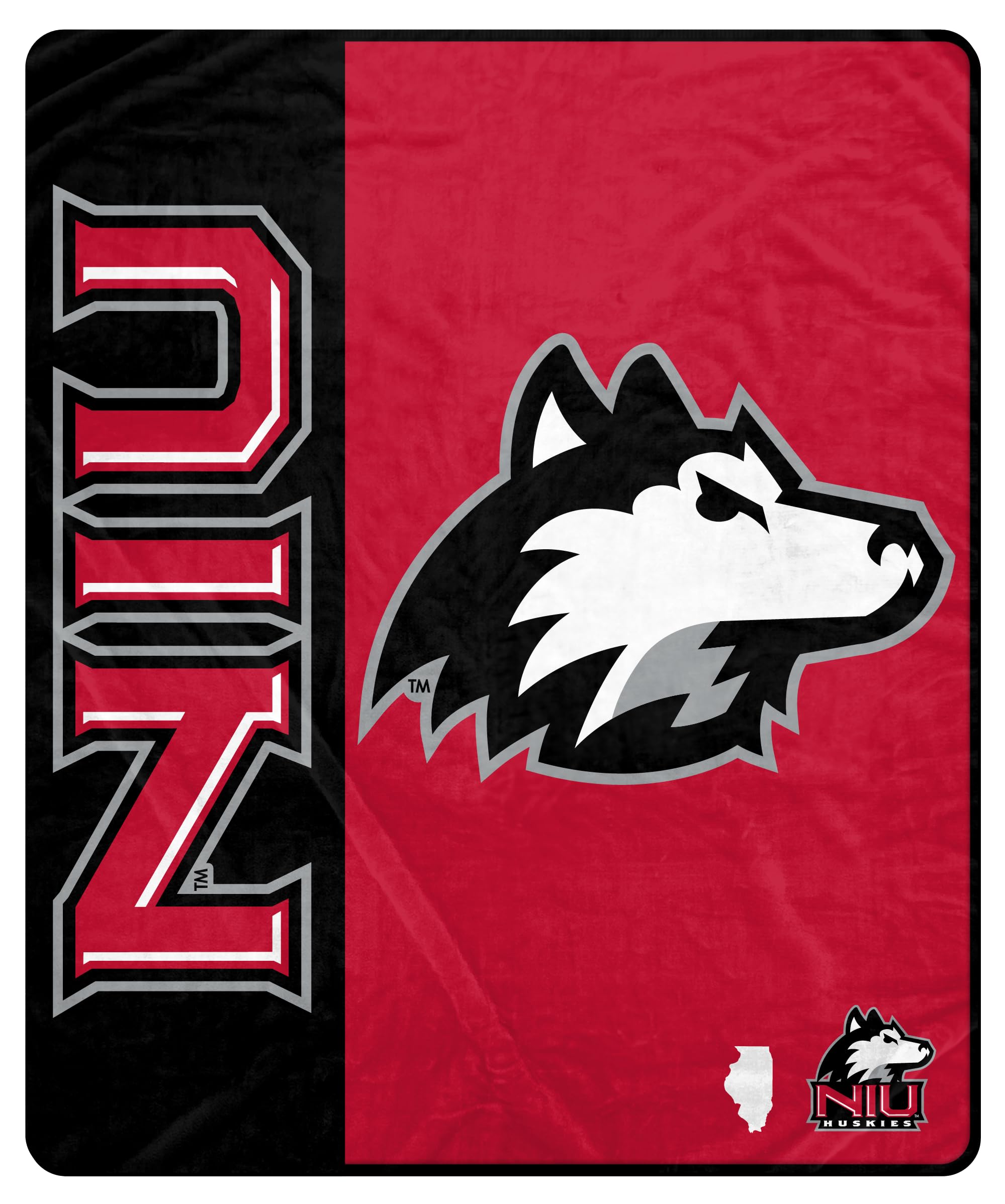 Proformance Home NCAA Northern Illinois Huskies Endzone Ultra Soft Tailgate Throw - Sports Gifts, Sports Memorabilia, Sports Collectibles, Fan Shop