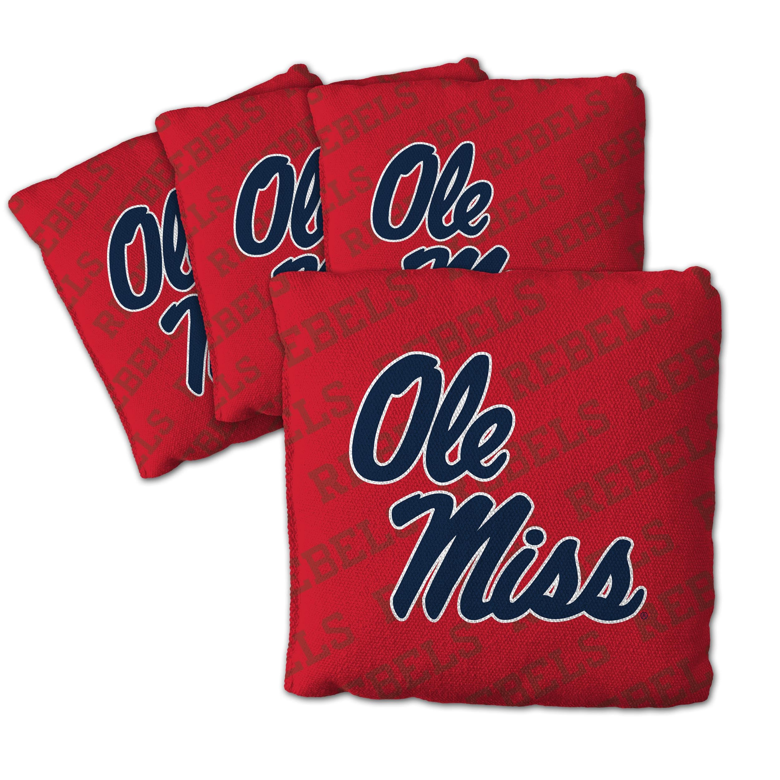 YouTheFan NCAA Mississippi Rebels Cornhole Bags - 4PK - Red - Sports Collectibles, Sports Memorabilia, Sports Fan Shop, Sports Gifts