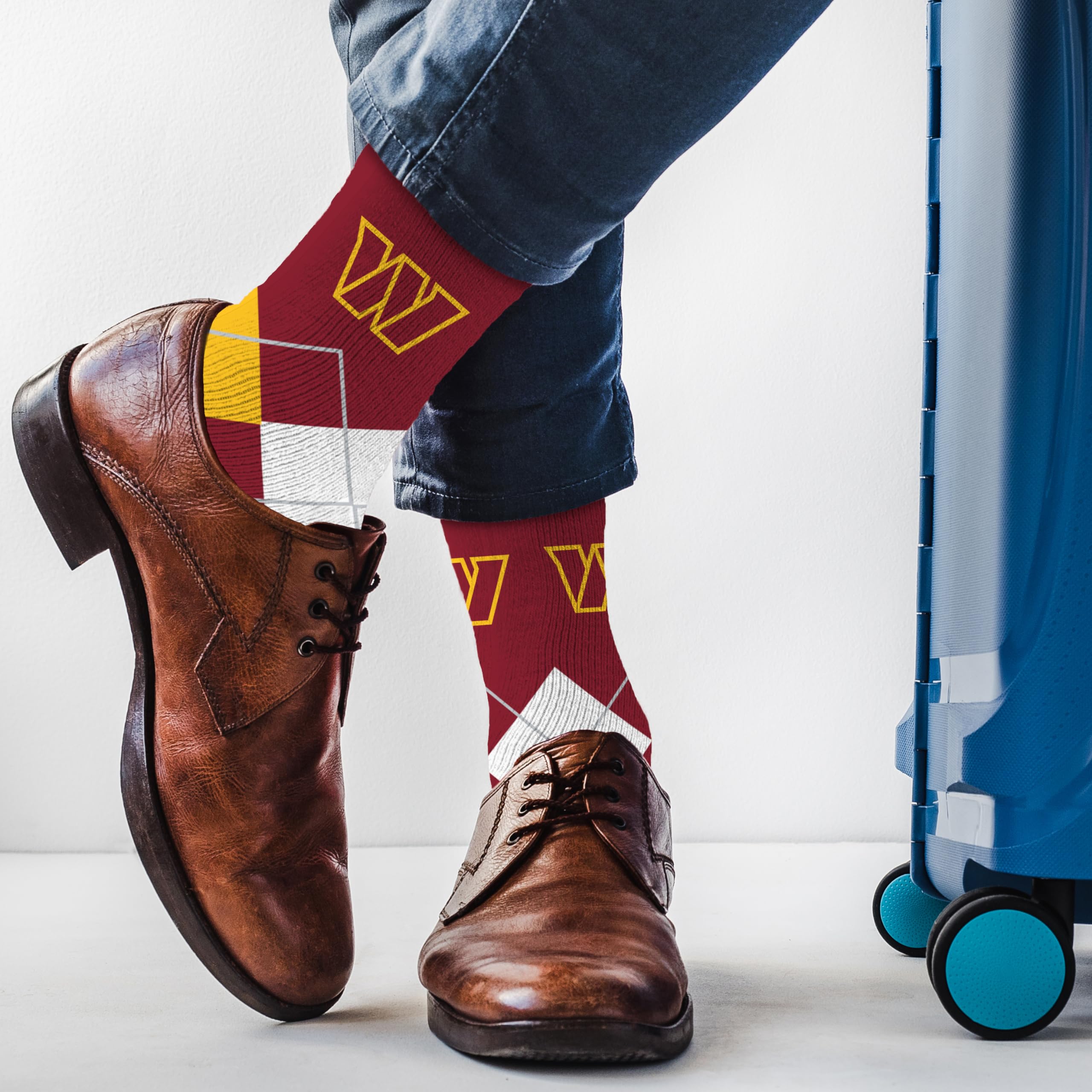 For Bare Feet NFL WASHINGTON COMMANDERS Argyle Remix Premium Dress Sock Team Color OSFM - Sports Gifts, Sports Memorabilia, Sports Collectibles, Fan Shop