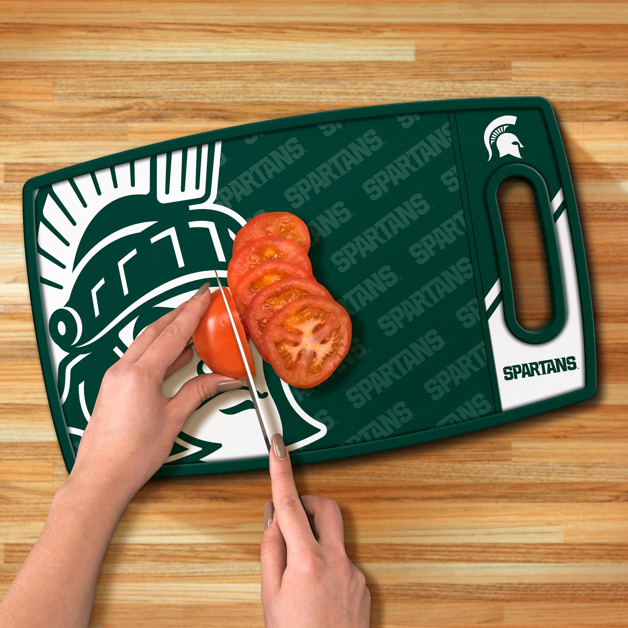YouTheFan NCAA Michigan State Spartans Logo Series Cutting Board - Sports Collectibles, Sports Memorabilia, Sports Fan Shop, Sports Gifts