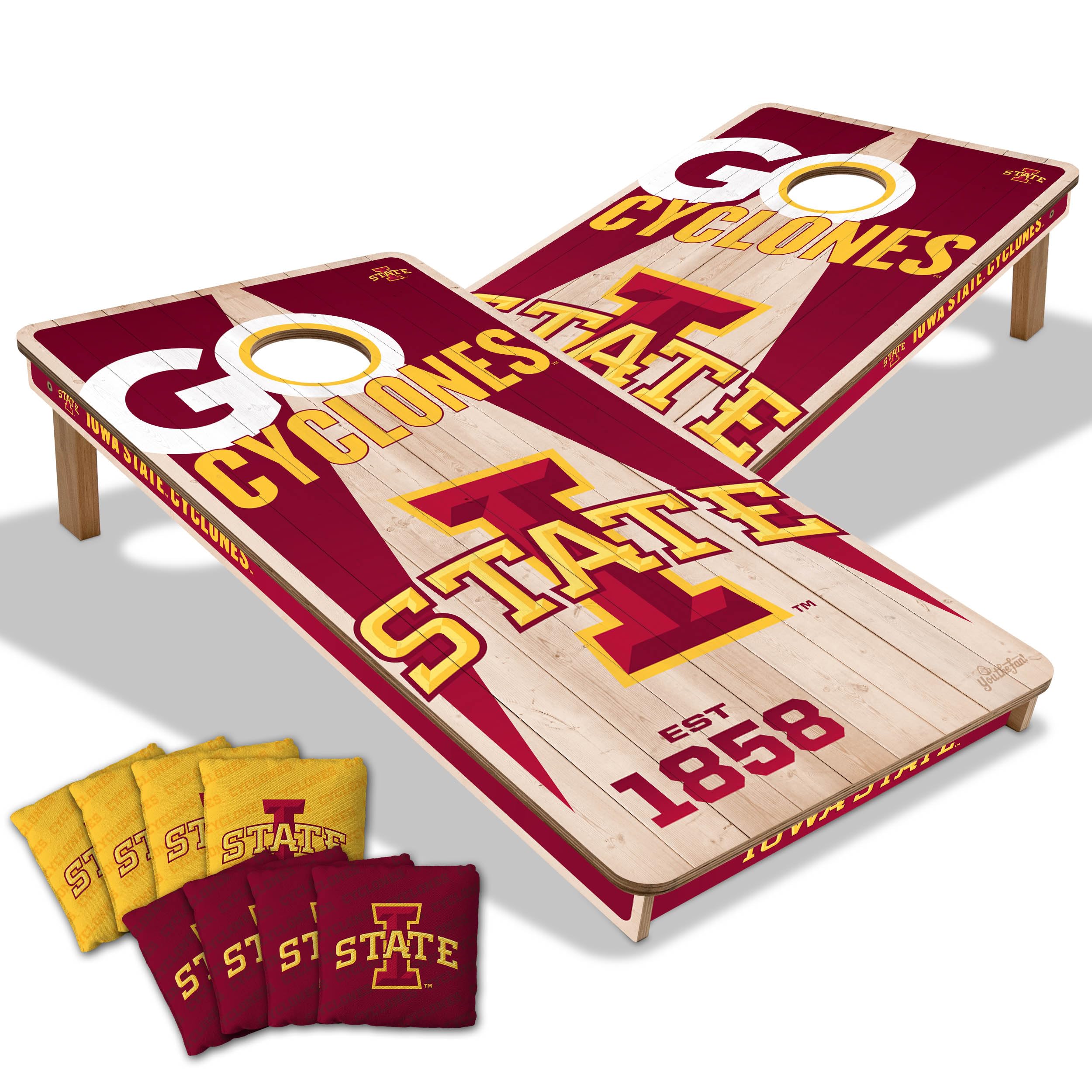 YouTheFan NCAA Iowa State Cyclones 2’ x 4’ Professional Wood Cornhole Game with Logo Bags - Sports Collectibles, Sports Memorabilia, Sports Fan Shop, Sports Gifts