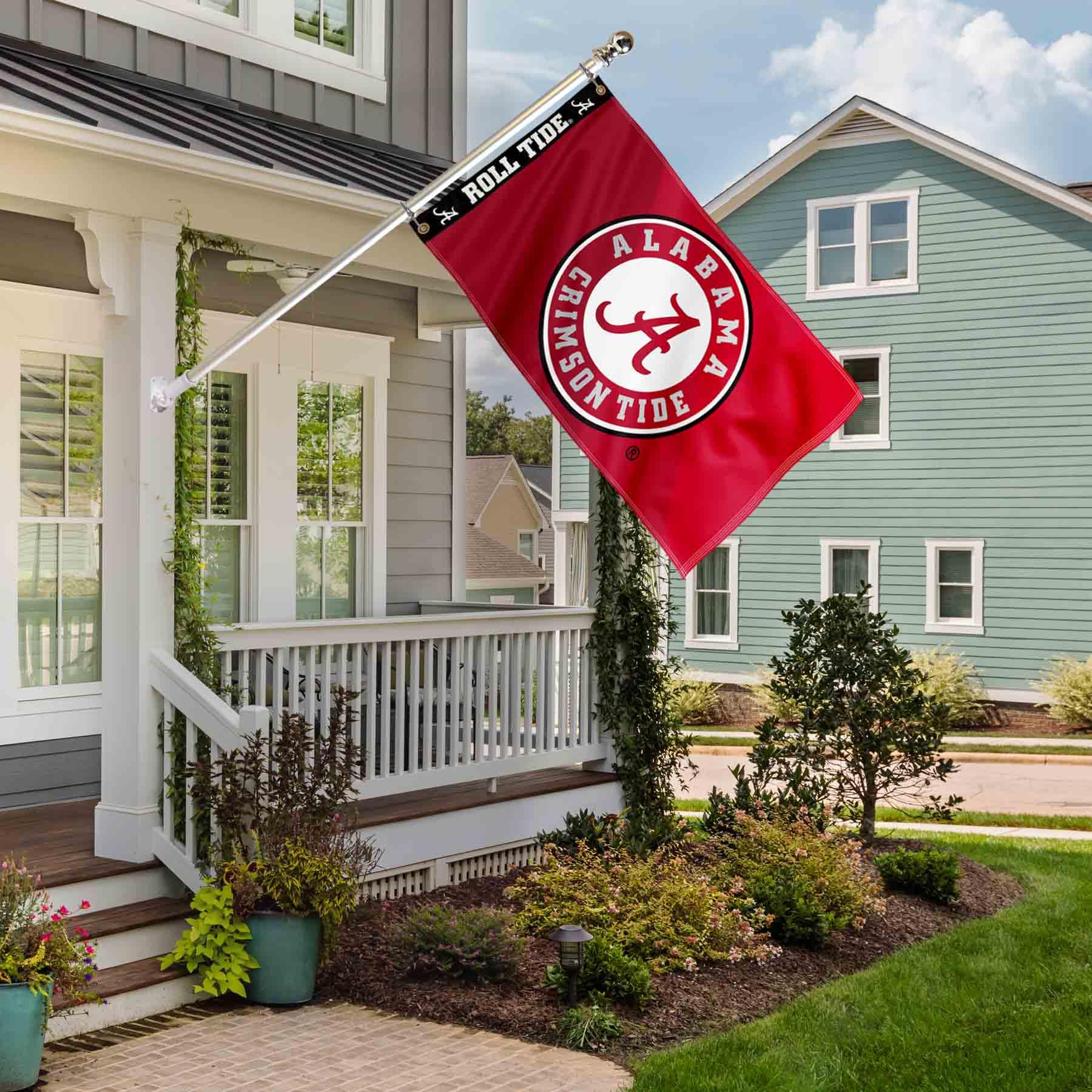 College Flags & Banners Co. Alabama Crimson Tide Printed Header 3x5 Foot Banner Flag - Sports Collectibles, Sports Memorabilia, Sports Fan Shop, Sports Gifts