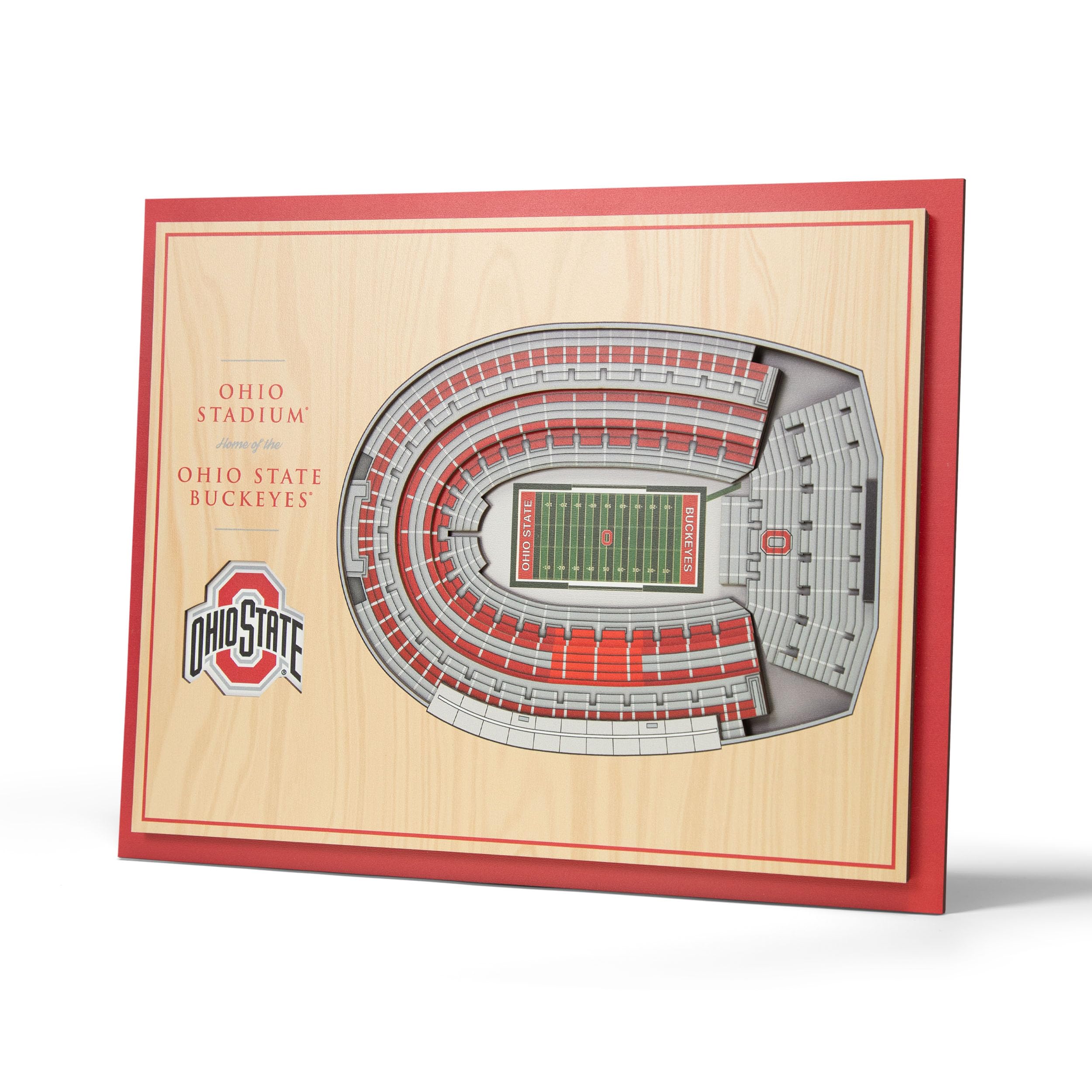 YouTheFan NCAA Ohio State Buckeyes 5-Layer StadiumView 3D Wall Art - Ohio Stadium, 13.00" x 17.00" - Sports Collectibles, Sports Memorabilia, Sports Fan Shop, Sports Gifts