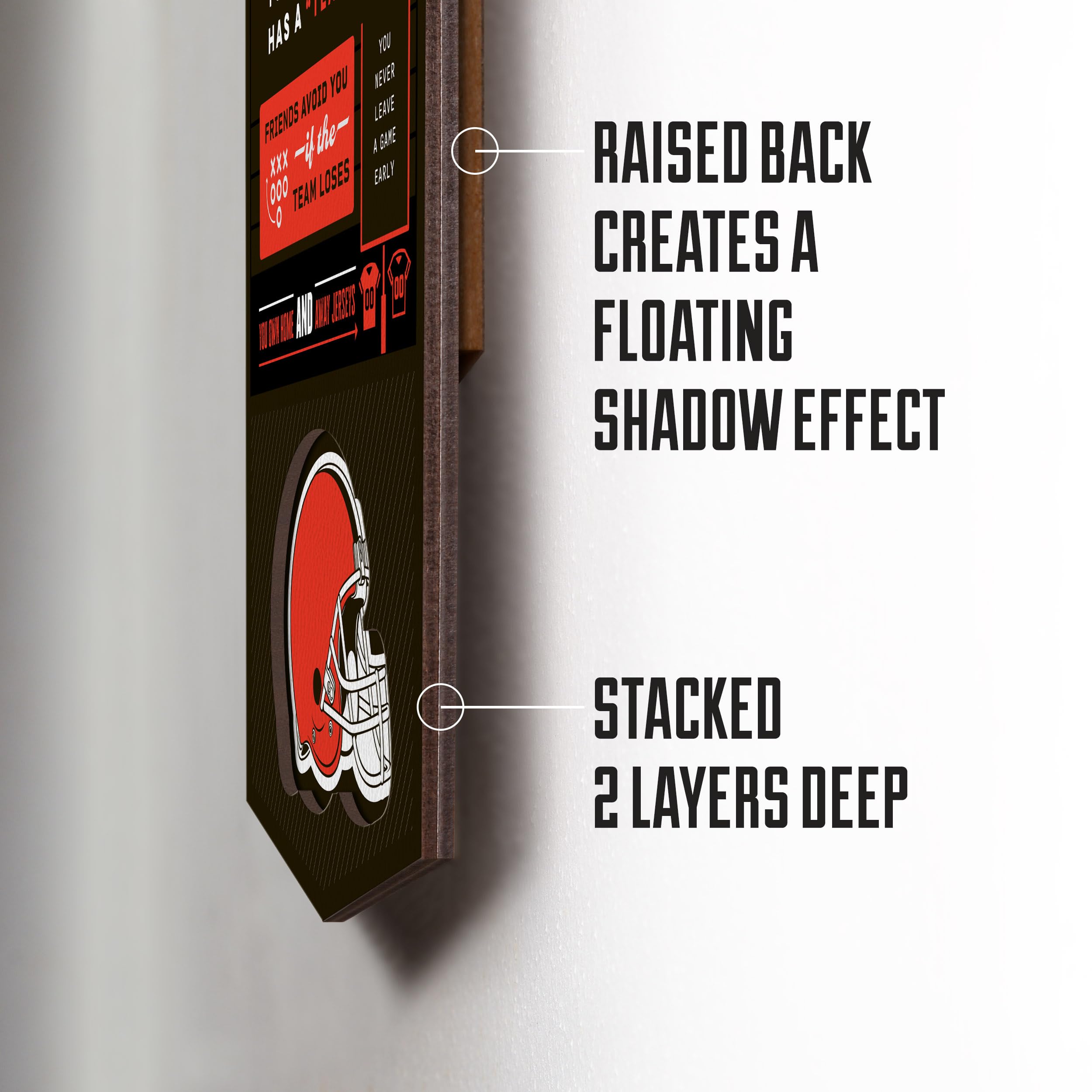 YouTheFan Officially-licensed NFL Cleveland Browns 6x19 Top 10 Signs Banner - humorous descriptions - fun sports fan phrases, original design, indoor team wall decor fan gift - Sports Collectibles, Sports Memorabilia, Sports Fan Shop, Sports Gifts