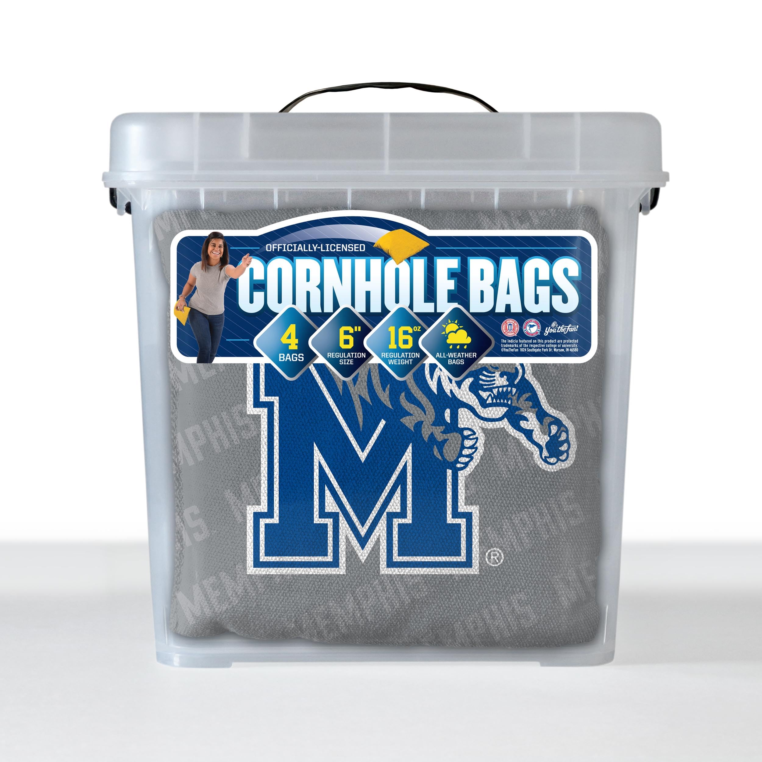 YouTheFan NCAA Memphis Tigers Cornhole Bags - 4PK - Grey - Sports Collectibles, Sports Memorabilia, Sports Fan Shop, Sports Gifts