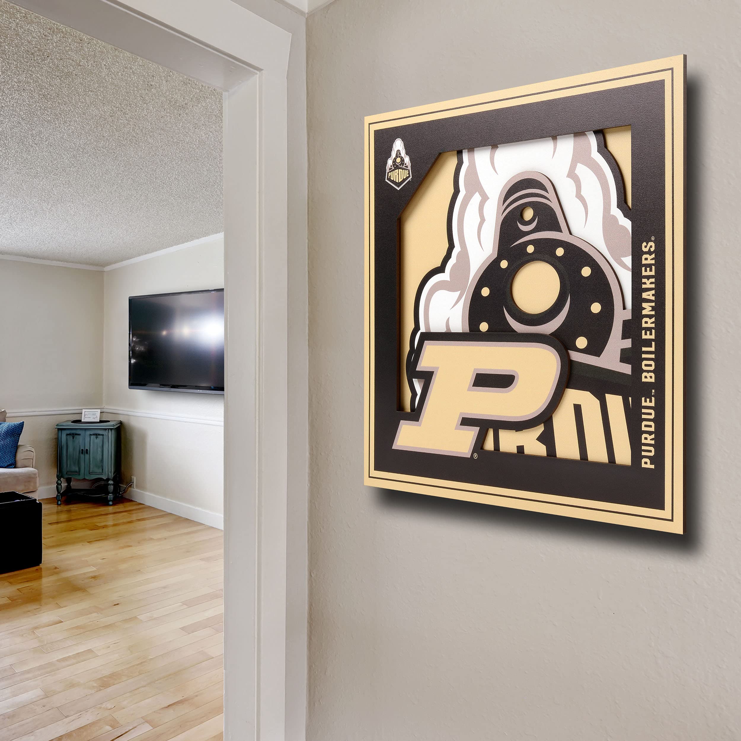 YouTheFan NCAA Purdue Boilermakers 3D Logo Series Wall Art - 12x12 - Sports Collectibles, Sports Memorabilia, Sports Fan Shop, Sports Gifts