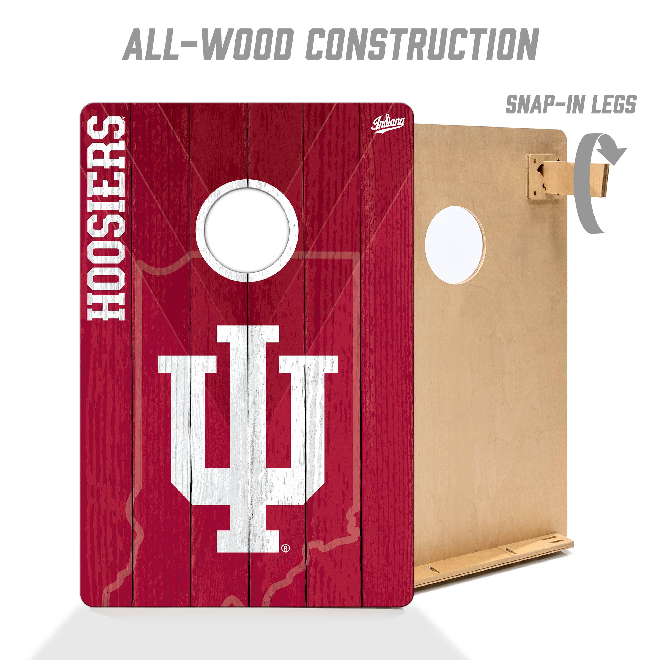YouTheFan NCAA Indiana Hoosiers 2’ x 3’ Wood Cornhole Game with Logo Bags - Sports Collectibles, Sports Memorabilia, Sports Fan Shop, Sports Gifts