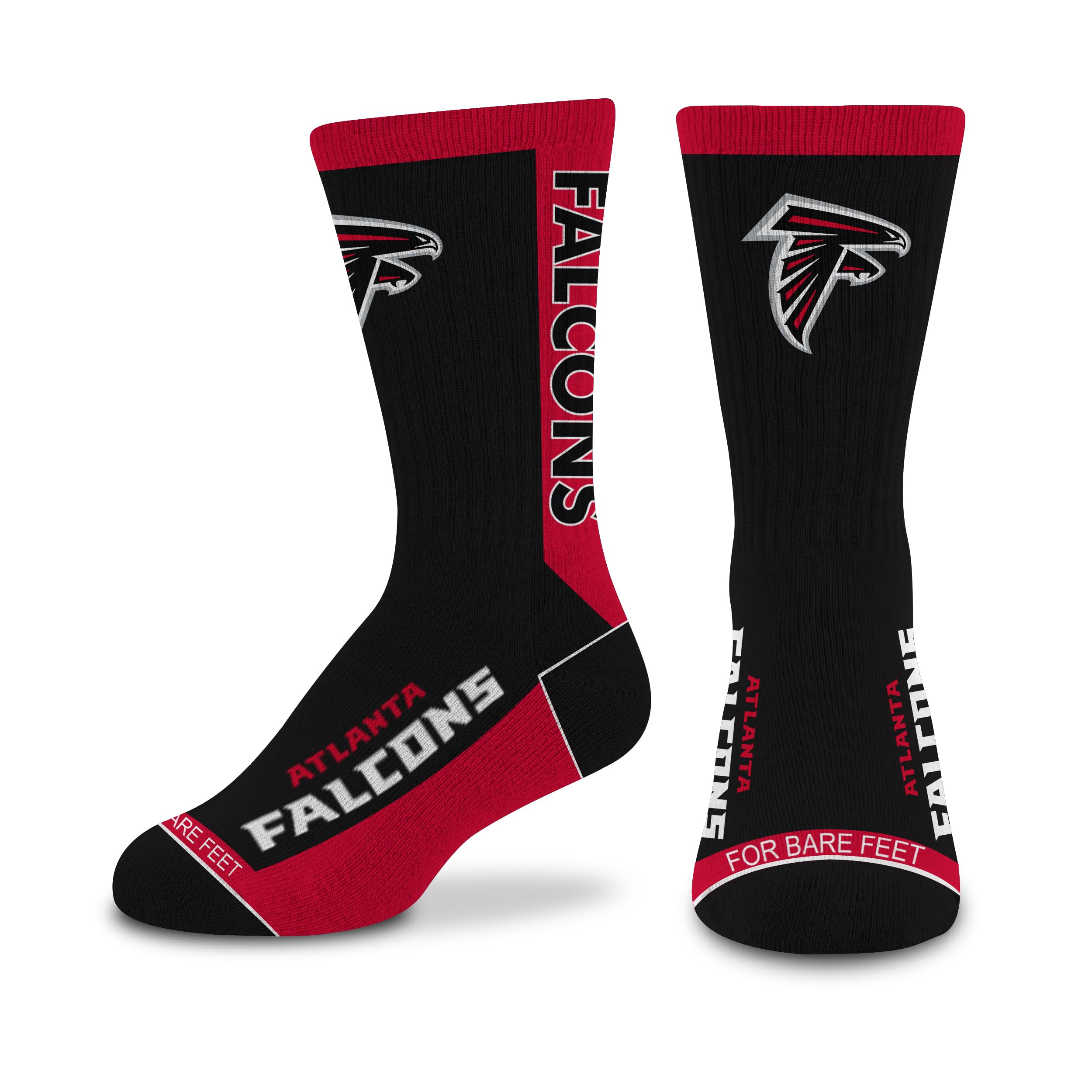 For Bare Feet NFL ATLANTA FALCONS MVP Crew Sock Team Color Youth - Sports Gifts, Sports Memorabilia, Sports Collectibles, Fan Shop