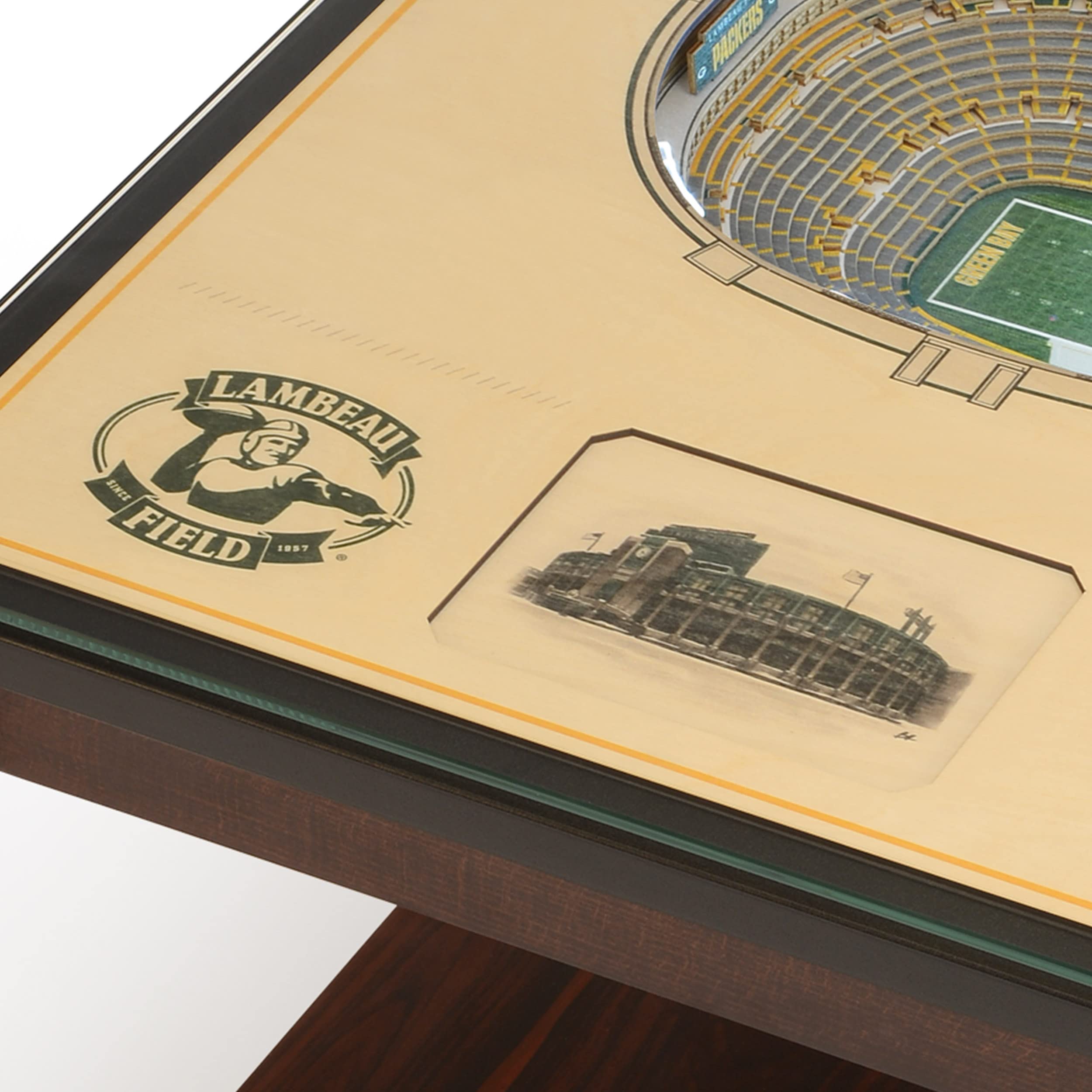 YouTheFan NFL Green Bay Packers 25-Layer StadiumView Lighted End Table - Sports Collectibles, Sports Memorabilia, Sports Fan Shop, Sports Gifts