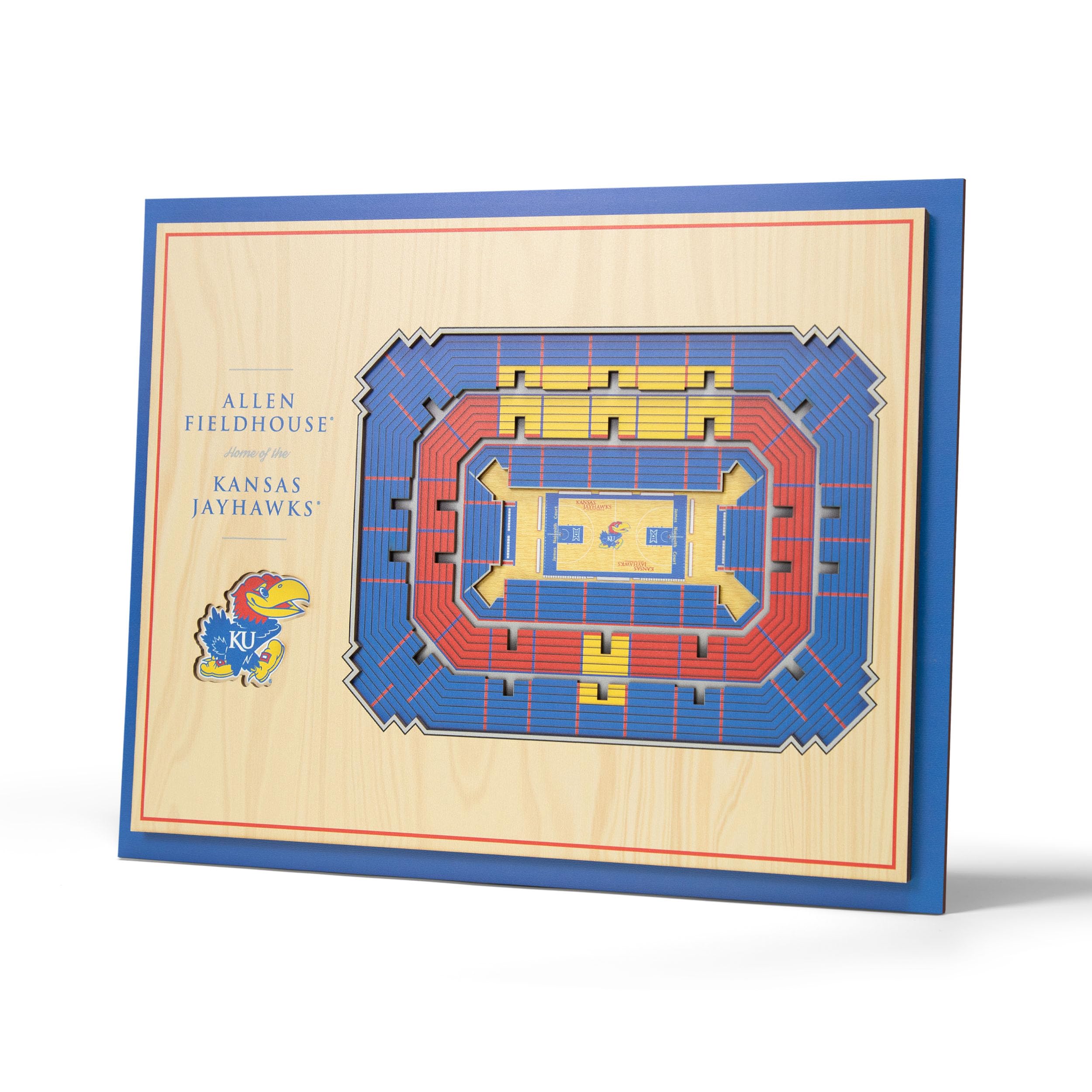 YouTheFan NCAA Kansas Jayhawks 5-Layer StadiumView 3D Wall Art - Allen Fieldhouse - Sports Collectibles, Sports Memorabilia, Sports Fan Shop, Sports Gifts