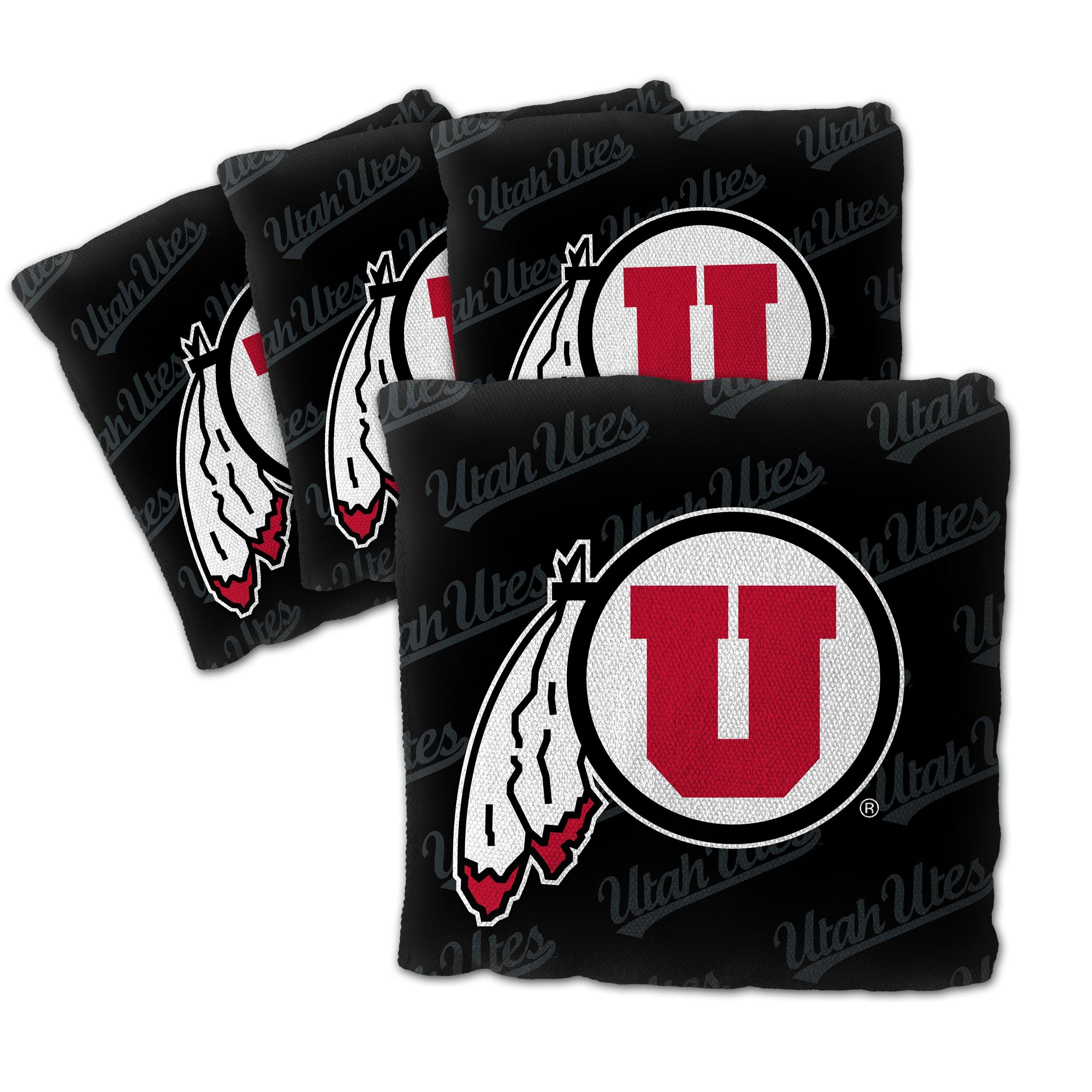 YouTheFan NCAA Utah Utes Cornhole Bags - 4PK - Black - Sports Collectibles, Sports Memorabilia, Sports Fan Shop, Sports Gifts