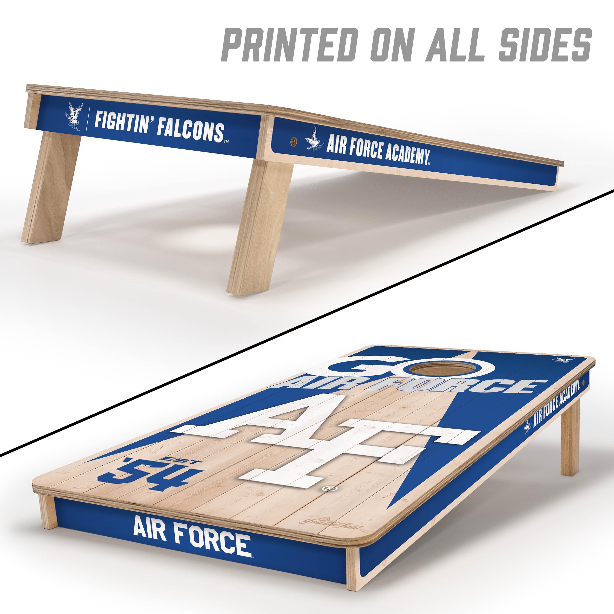 YouTheFan NCAA Air Force Academy 2’ x 4’ Professional Wood Cornhole Game with Logo Bags - Sports Collectibles, Sports Memorabilia, Sports Fan Shop, Sports Gifts