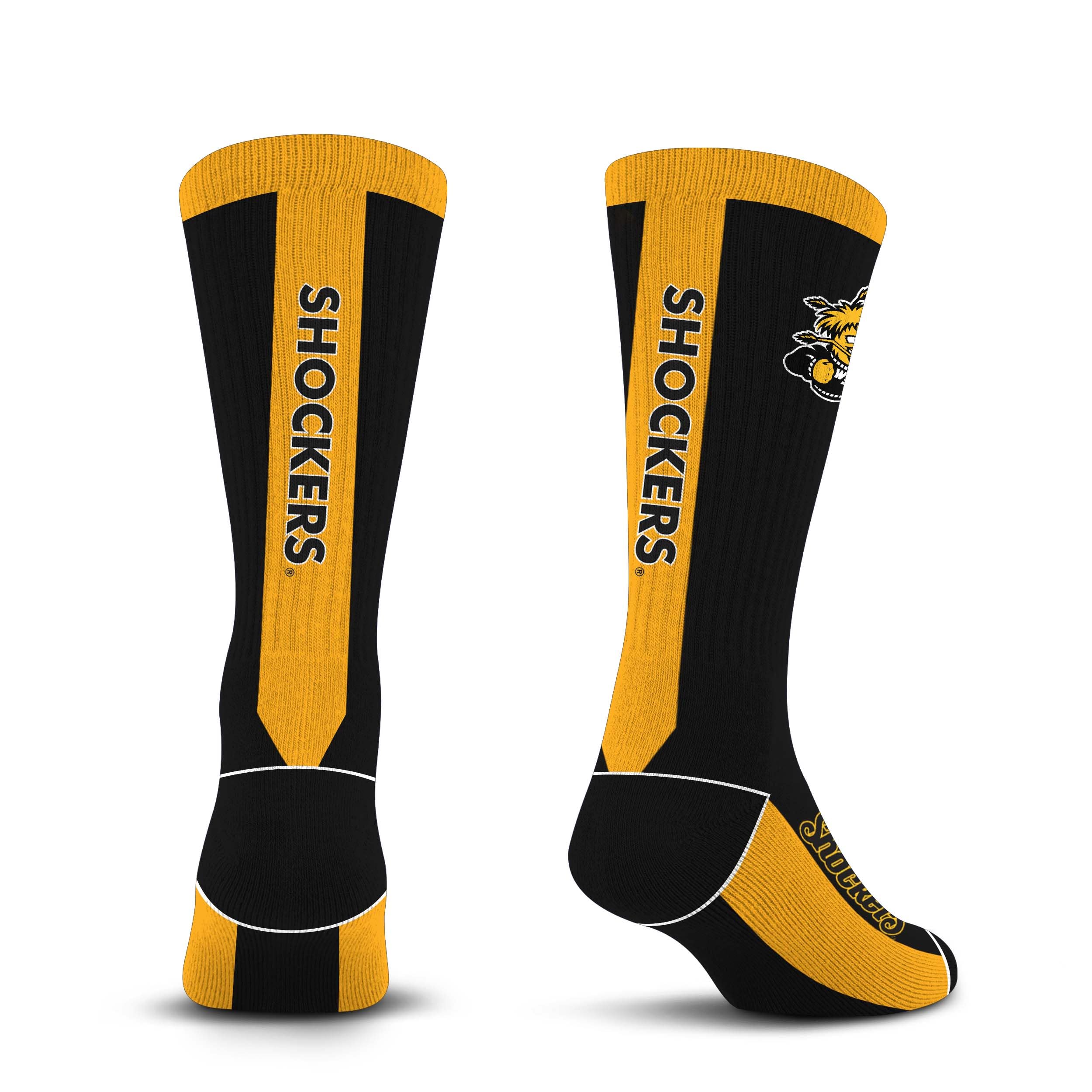 For Bare Feet NCAA WICHITA STATE SHOCKERS MVP Crew Sock Team Color Large - Sports Gifts, Sports Memorabilia, Sports Collectibles, Fan Shop