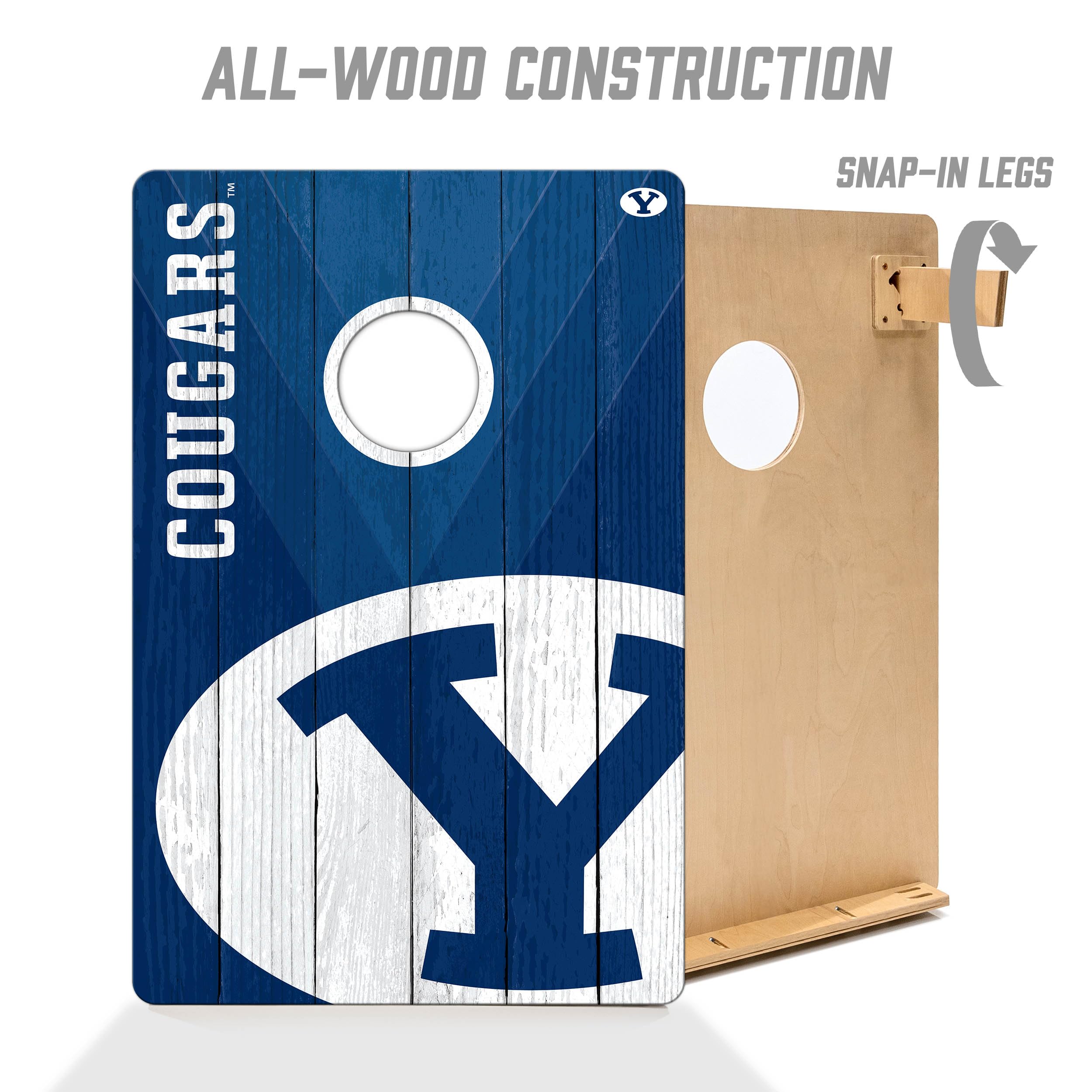 YouTheFan NCAA BYU Cougars 2’ x 3’ Wood Cornhole Game with Logo Bags - Sports Collectibles, Sports Memorabilia, Sports Fan Shop, Sports Gifts