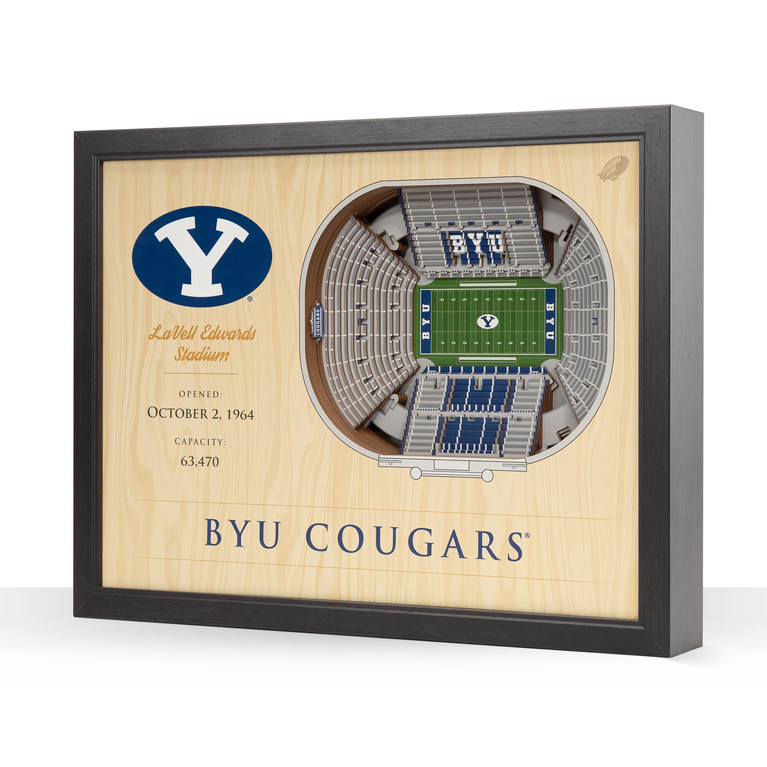 YouTheFan NCAA BYU Cougars 25-Layer StadiumViews 3D Wall Art - LaVell Edwards Stadium - Sports Collectibles, Sports Memorabilia, Sports Fan Shop, Sports Gifts