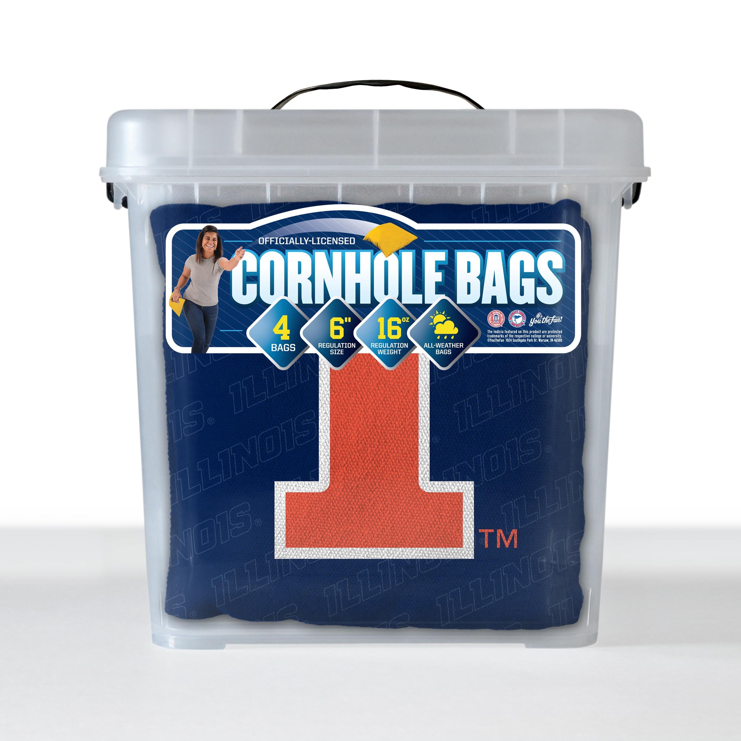 YouTheFan NCAA Illinois Fighting Illini Cornhole Bags - 4PK - Blue - Sports Collectibles, Sports Memorabilia, Sports Fan Shop, Sports Gifts