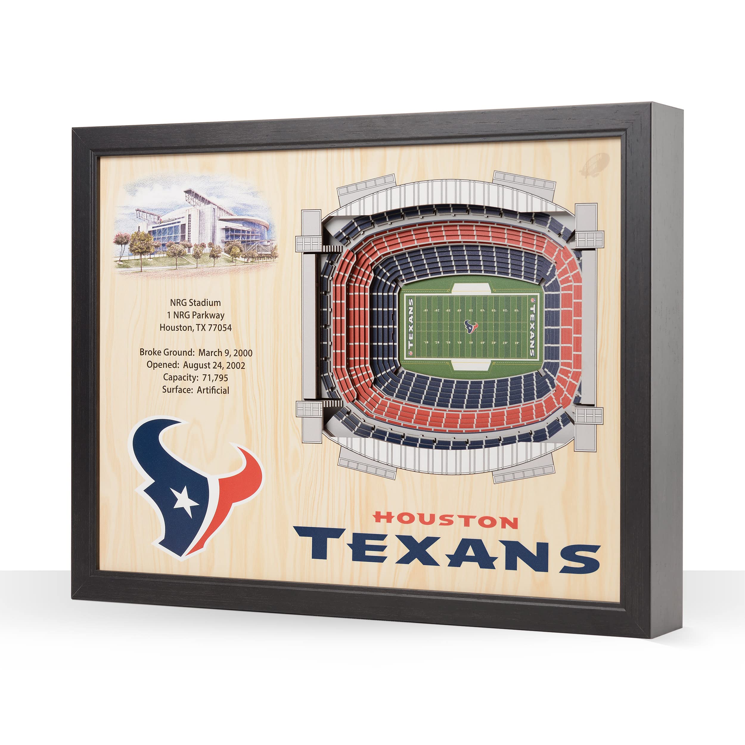 YouTheFan NFL Houston Texans 25-Layer StadiumView 3D Wall Art - Sports Collectibles, Sports Memorabilia, Sports Fan Shop, Sports Gifts