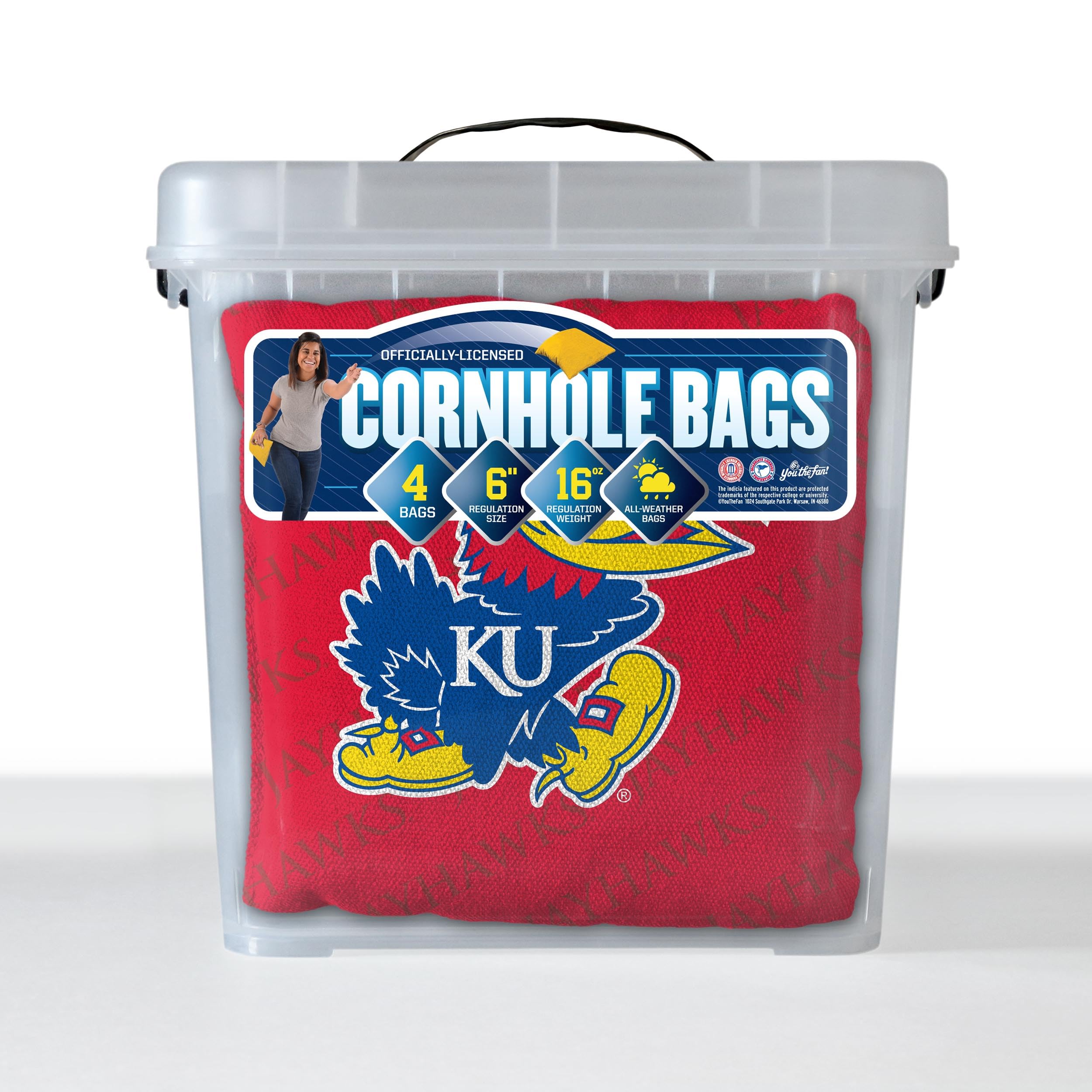 YouTheFan NCAA Kansas Jayhawks Cornhole Bags - 4PK - Red - Sports Collectibles, Sports Memorabilia, Sports Fan Shop, Sports Gifts