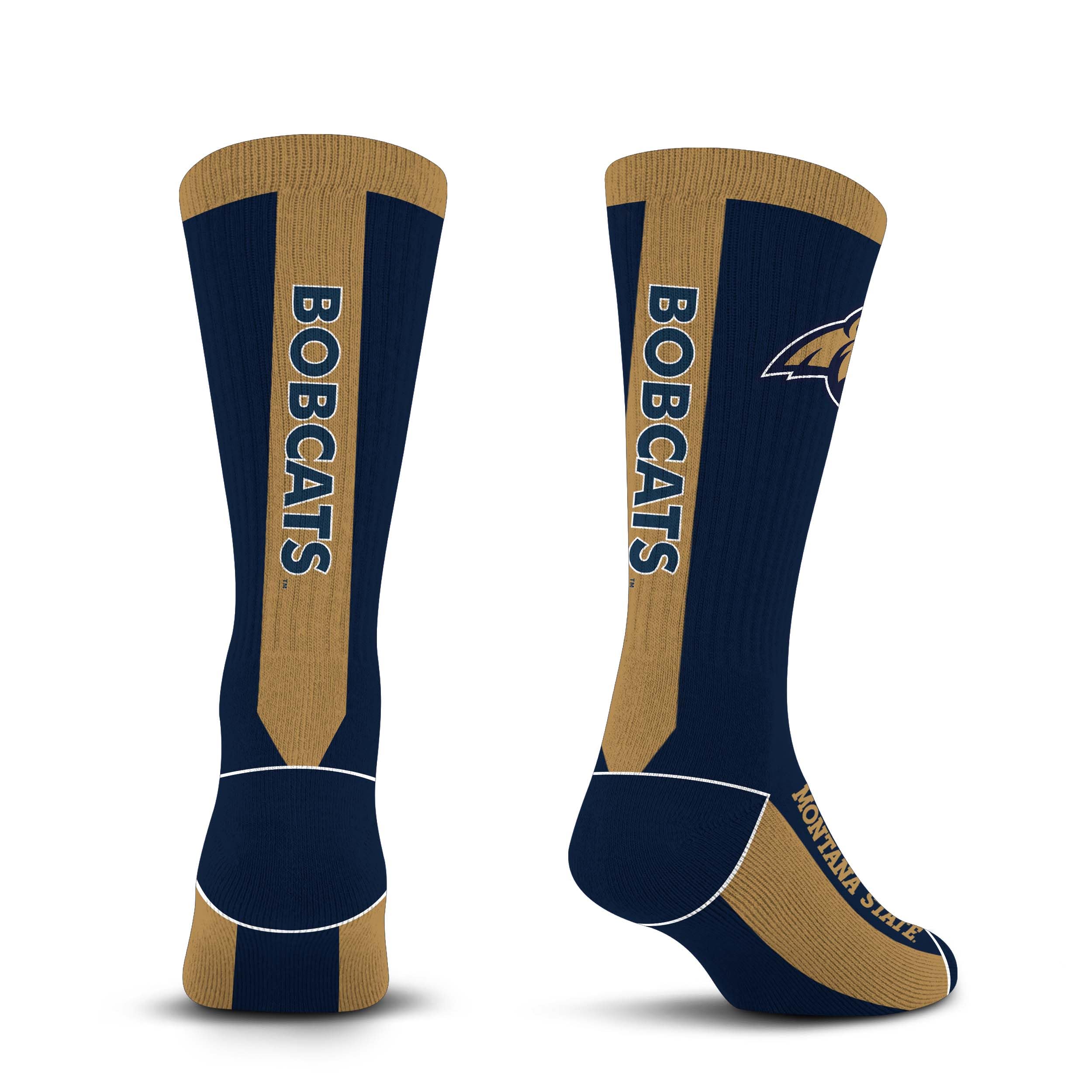 For Bare Feet NCAA MONTANA STATE BOBCATS MVP Crew Sock Team Color Large - Sports Gifts, Sports Memorabilia, Sports Collectibles, Fan Shop