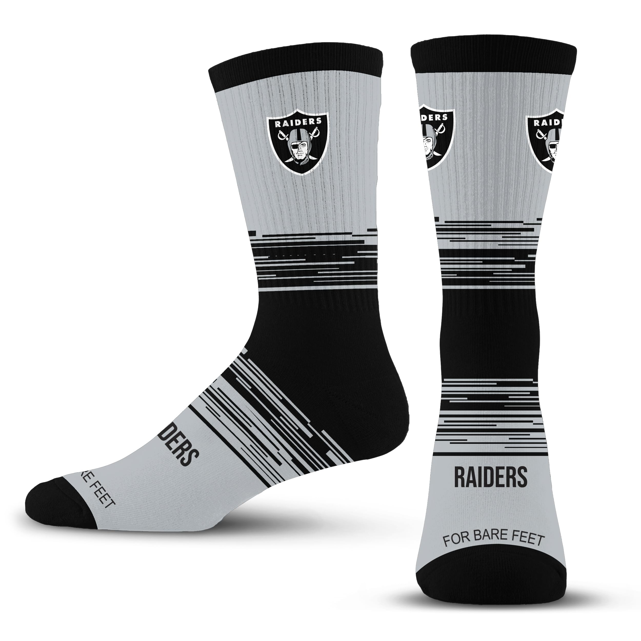 For Bare Feet NFL LAS VEGAS RAIDERS Elevate Premium Dress Crew Sock Team Color Large - Sports Gifts, Sports Memorabilia, Sports Collectibles, Fan Shop