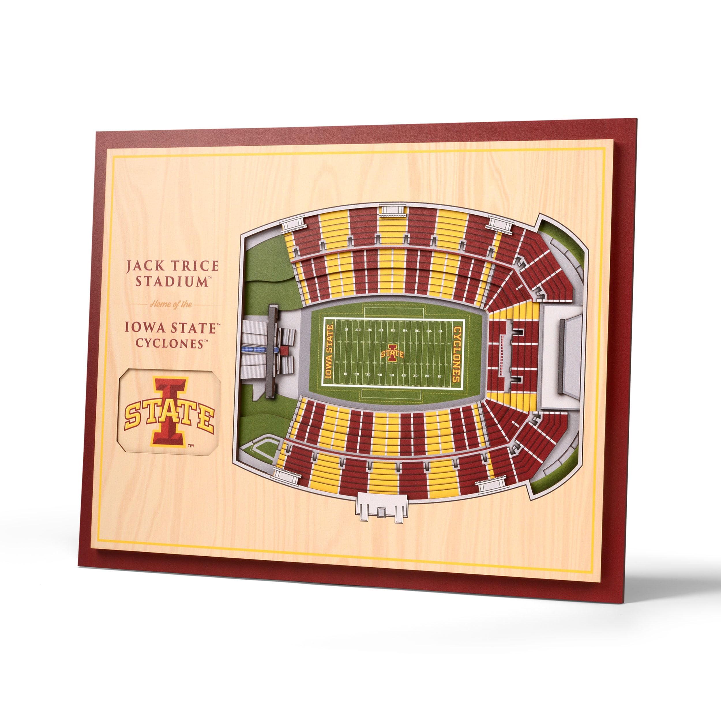 YouTheFan NCAA Iowa State Cyclones 5-Layer StadiumView 3D Wall Art - Jack Trice Stadium - Sports Collectibles, Sports Memorabilia, Sports Fan Shop, Sports Gifts