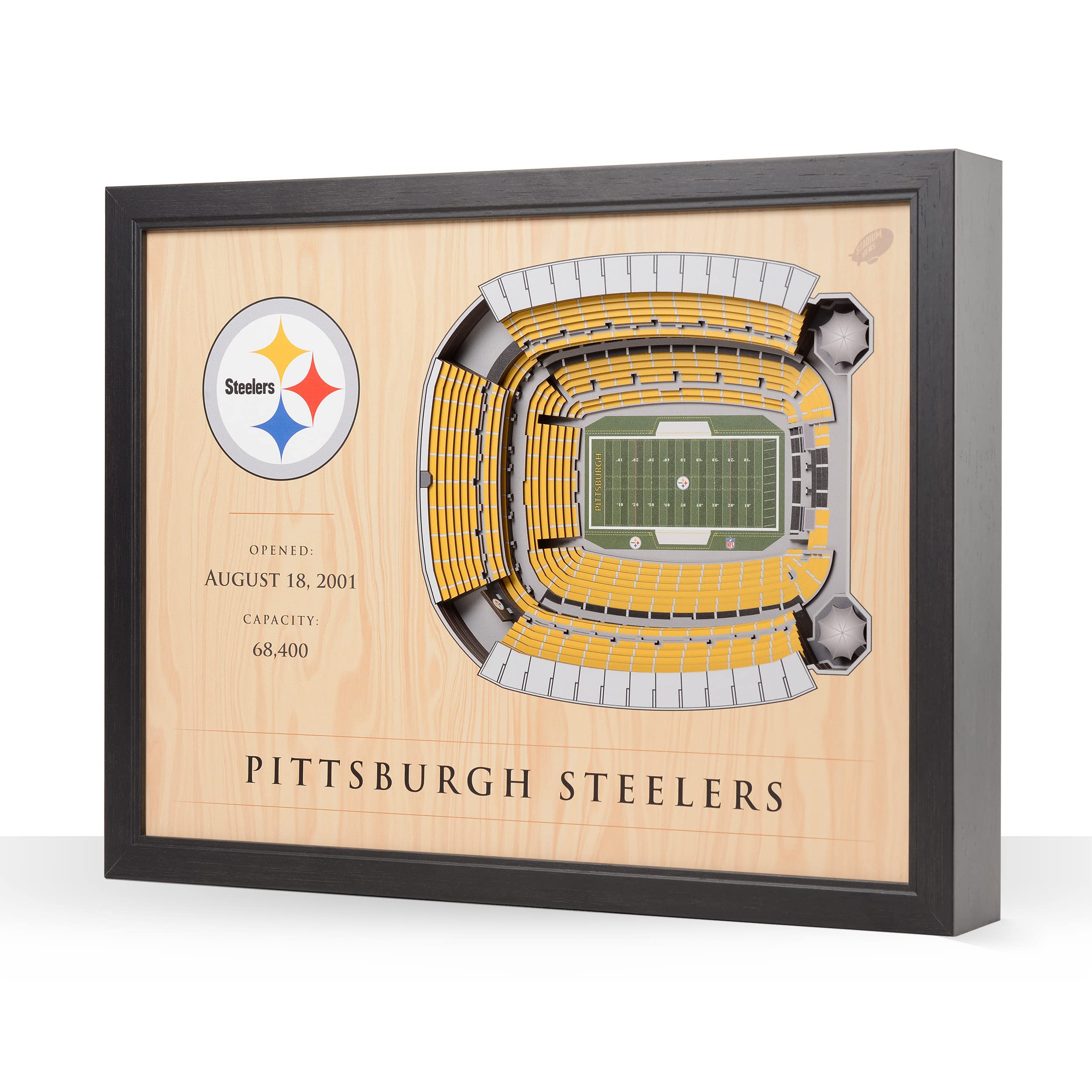 YouTheFan NFL Pittsburgh Steelers 25-Layer Stadiumviews 3D Wall Art , 25.5" x 19.5" x 3.5" - Sports Collectibles, Sports Memorabilia, Sports Fan Shop, Sports Gifts