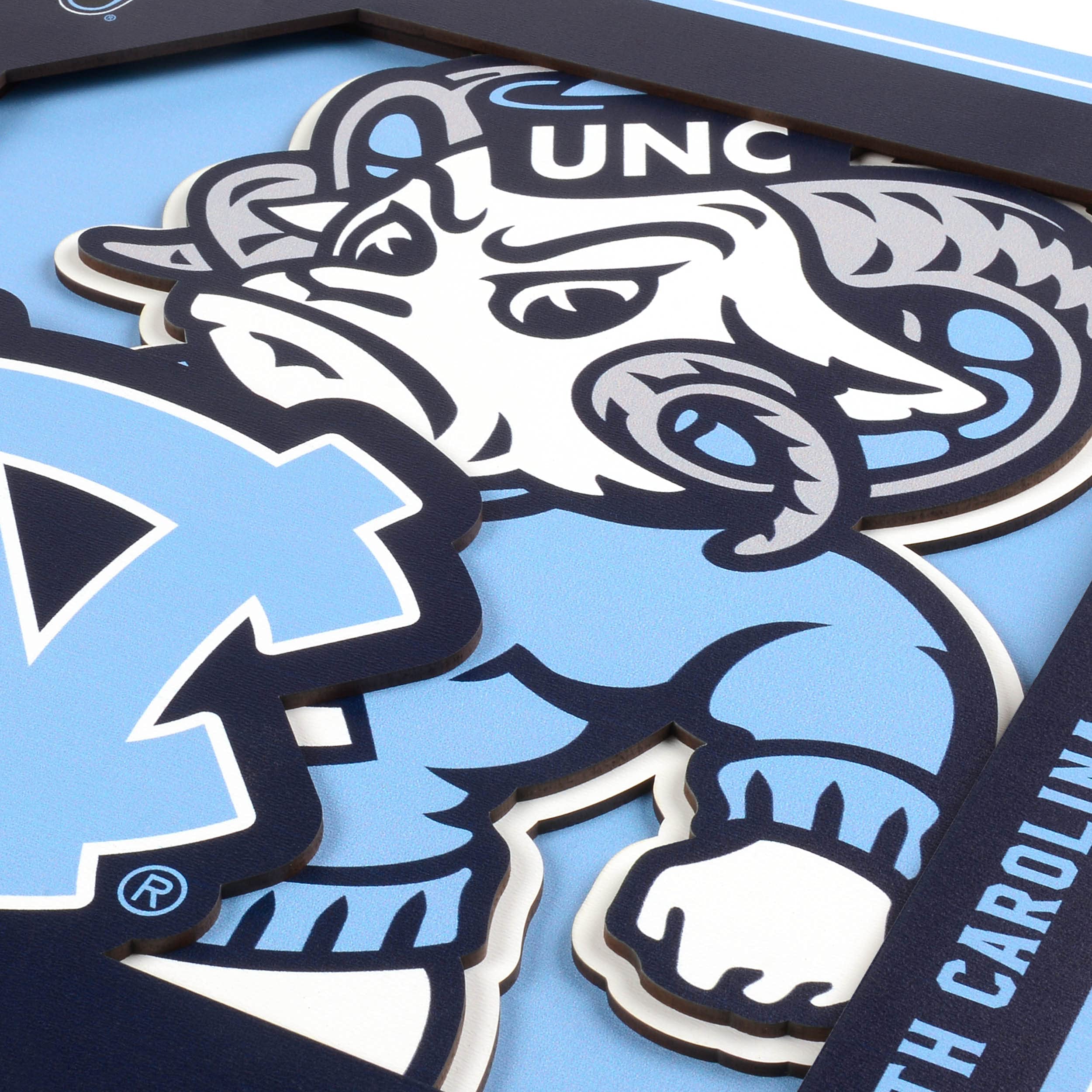 YouTheFan NCAA North Carolina Tar Heels 3D Logo Series Wall Art - 12x12 - Sports Collectibles, Sports Memorabilia, Sports Fan Shop, Sports Gifts