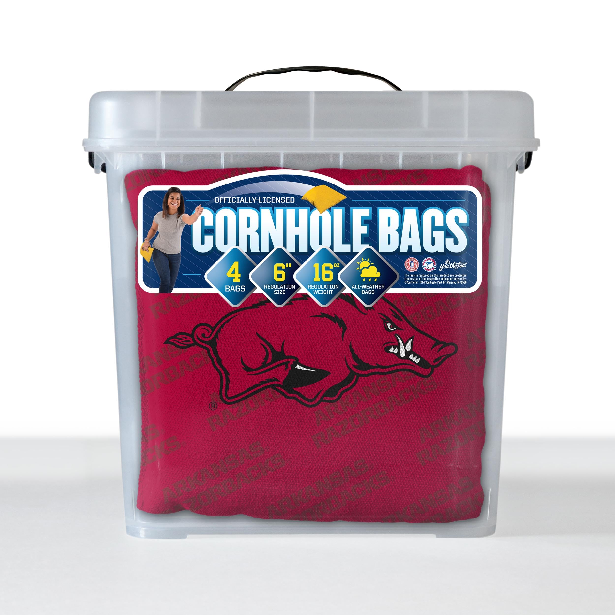 YouTheFan NCAA Arkansas Razorbacks Cornhole Bags - 4PK - Red - Sports Collectibles, Sports Memorabilia, Sports Fan Shop, Sports Gifts