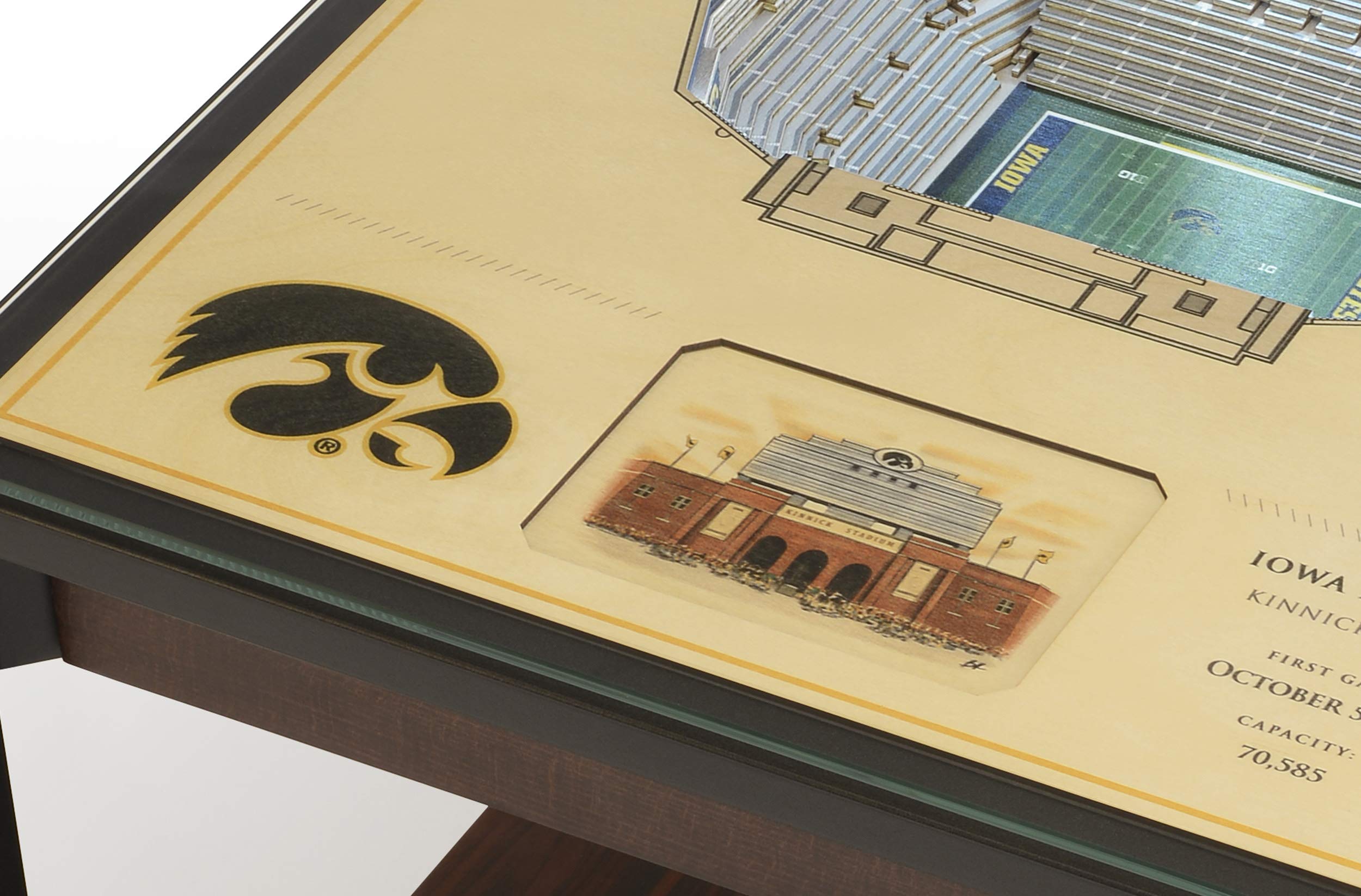 YouTheFan NCAA Iowa Hawkeyes 25-Layer StadiumViews End Table - Kinnick Stadium - Sports Collectibles, Sports Memorabilia, Sports Fan Shop, Sports Gifts