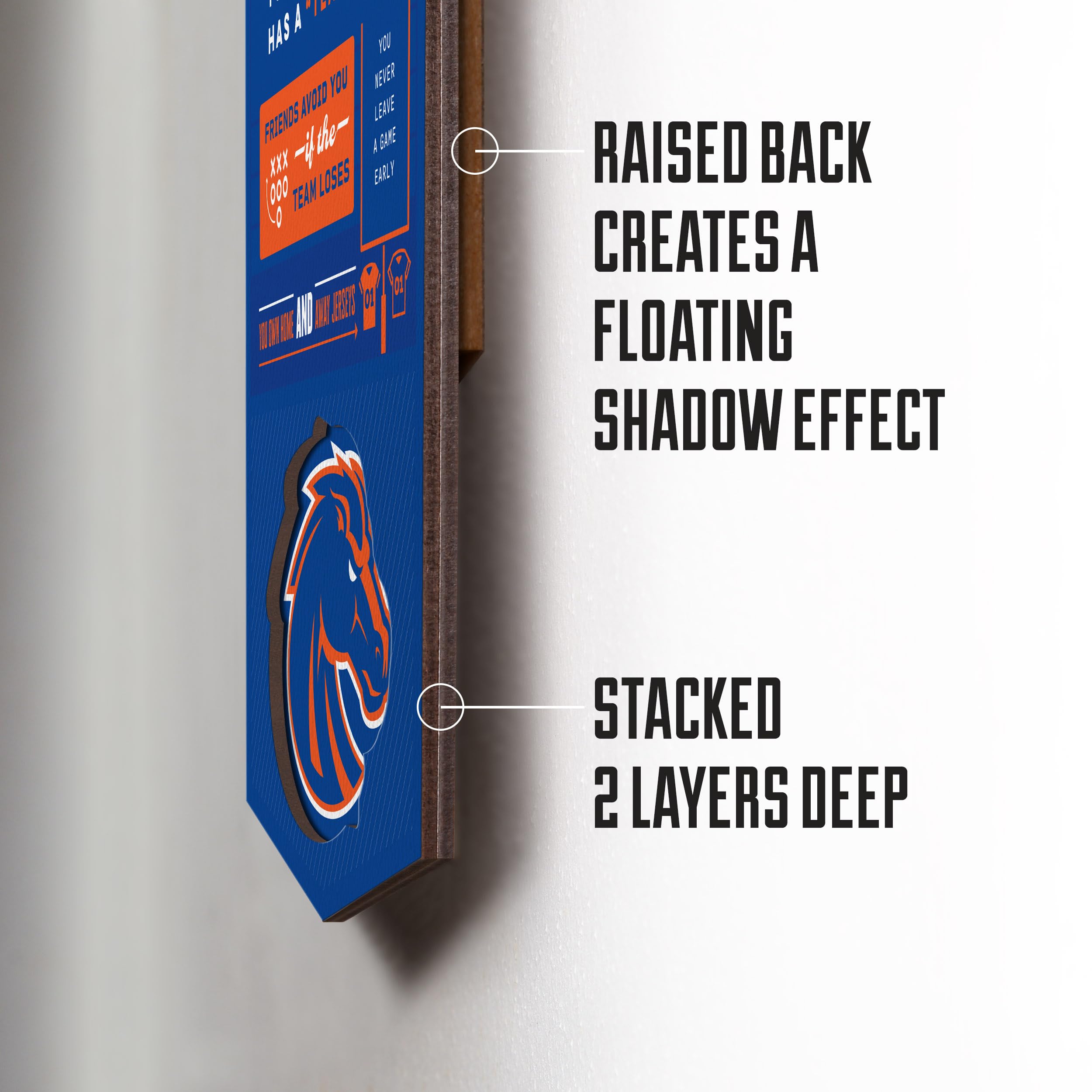 YouTheFan Officially-licensed NCAA Boise State Broncos 6x19 Top 10 Signs Banner - humorous descriptions - fun sports fan phrases, original design, indoor team wall decor fan gift - Sports Collectibles, Sports Memorabilia, Sports Fan Shop, Sports Gifts