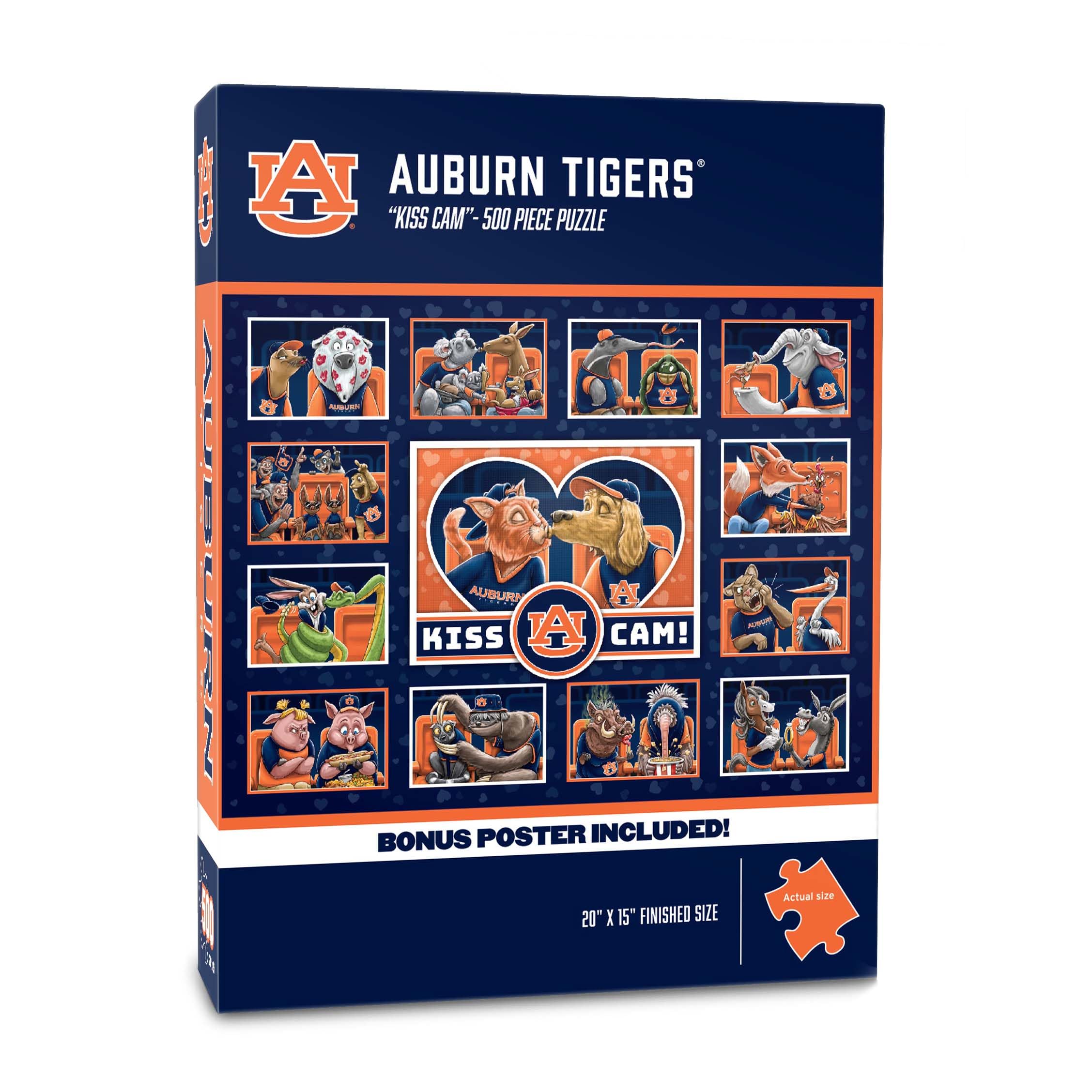 YouTheFan NCAA Auburn Tigers Kiss Cam 500pc Puzzle - Sports Collectibles, Sports Memorabilia, Sports Fan Shop, Sports Gifts