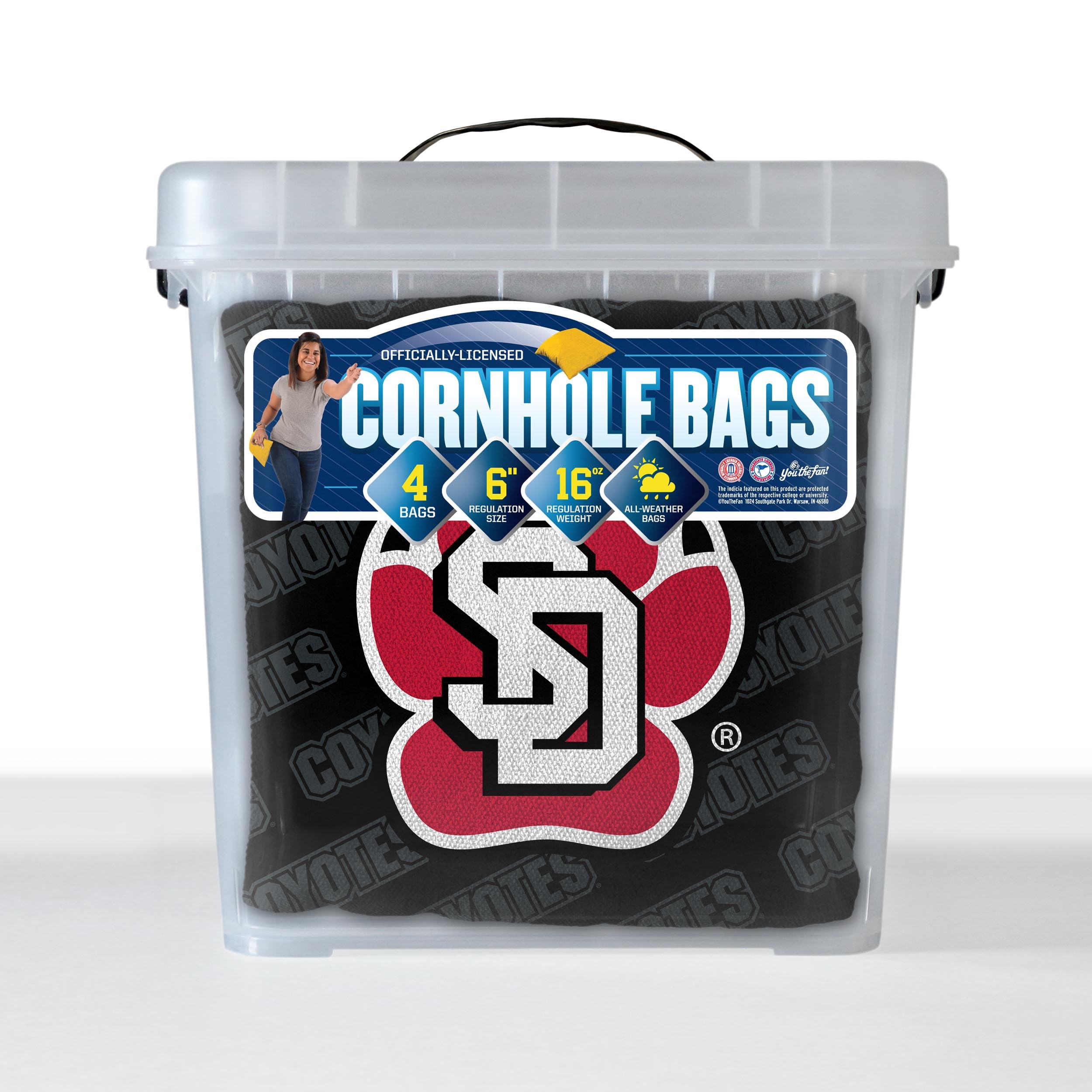YouTheFan NCAA South Dakota Coyotes Cornhole Bags - 4PK - Black - Sports Collectibles, Sports Memorabilia, Sports Fan Shop, Sports Gifts