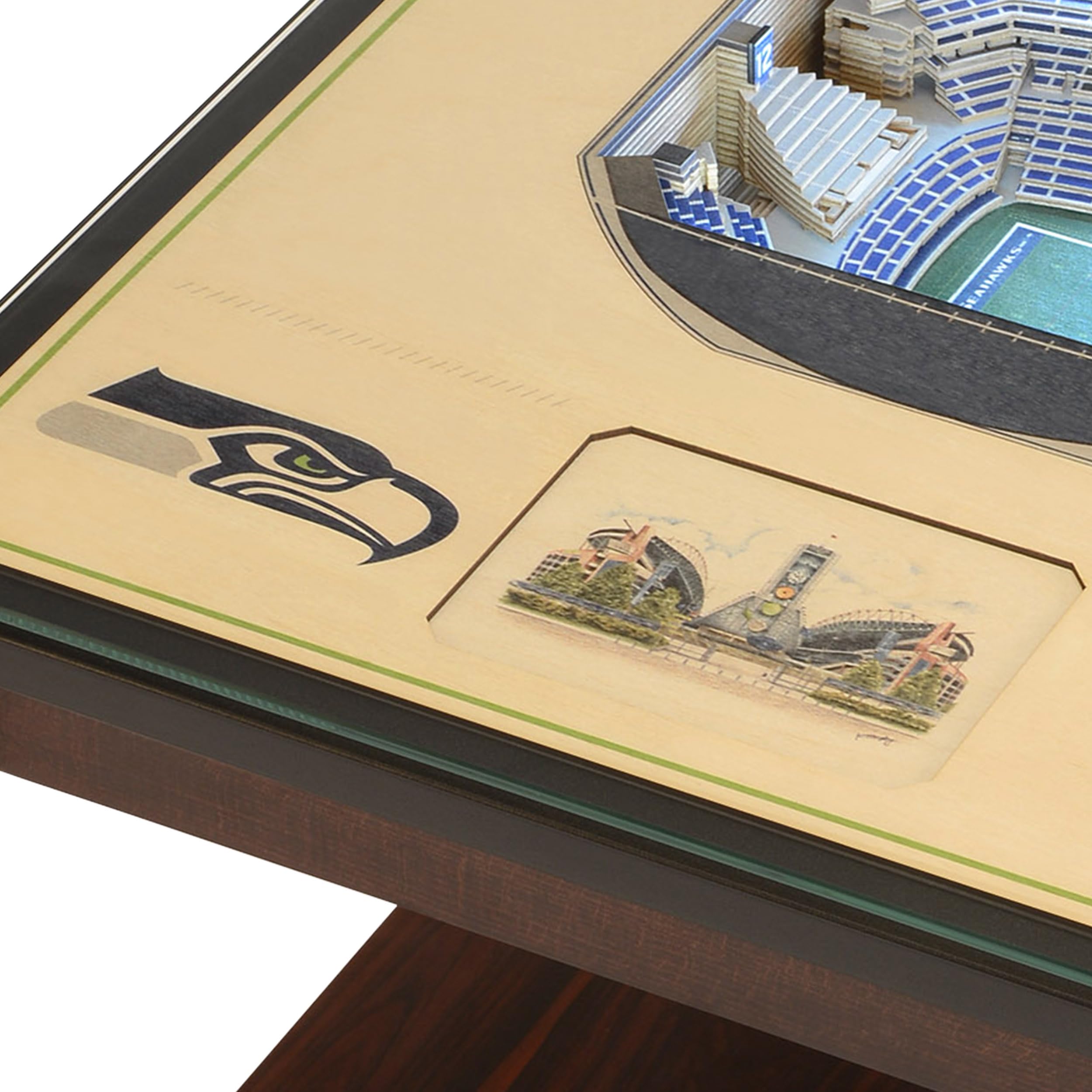 YouTheFan NFL Seattle Seahawks 25-Layer StadiumView Lighted End Table - Sports Collectibles, Sports Memorabilia, Sports Fan Shop, Sports Gifts