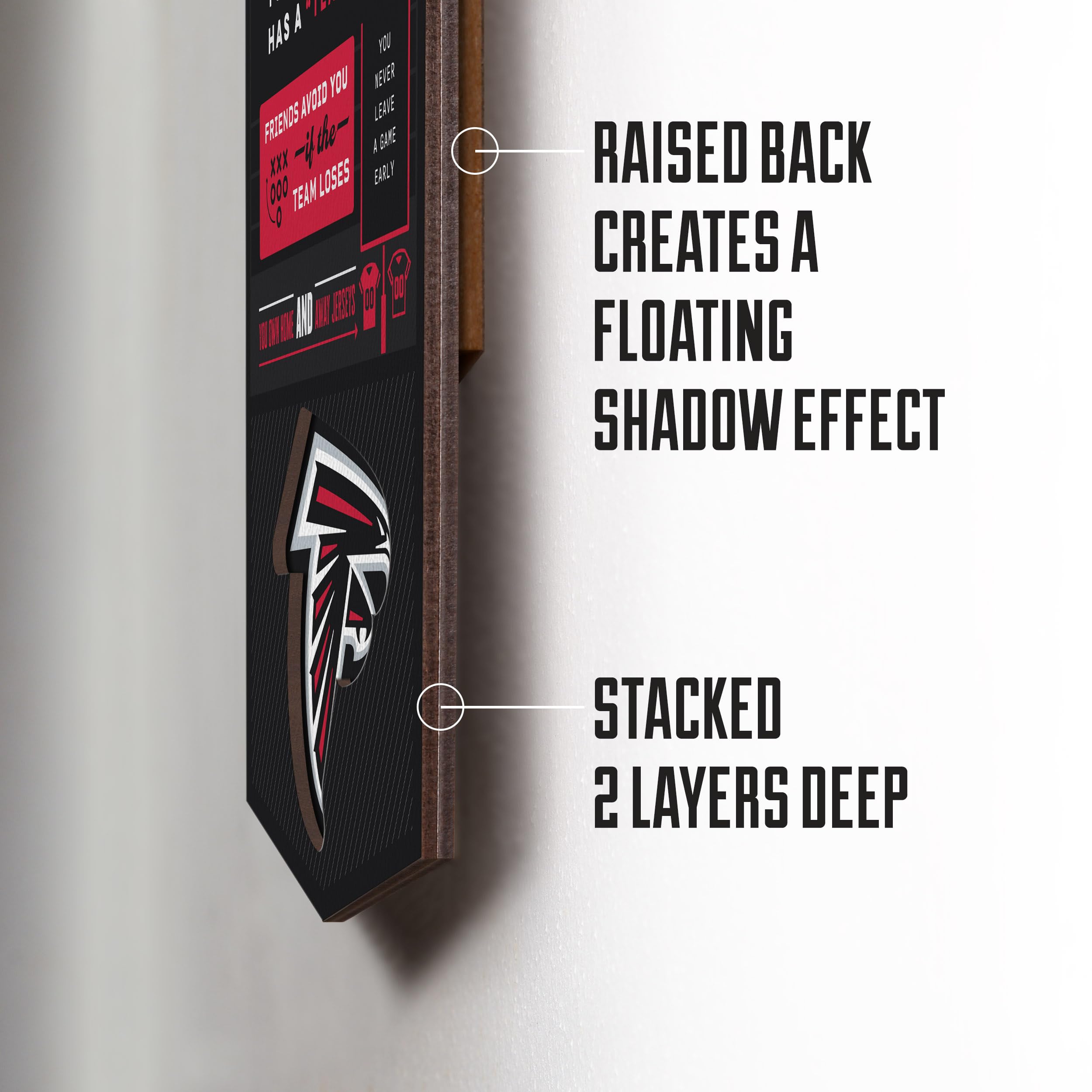 YouTheFan Officially-licensed NFL Atlanta Falcons 6x19 Top 10 Signs Banner - humorous descriptions - fun sports fan phrases, original design, indoor team wall decor fan gift - Sports Collectibles, Sports Memorabilia, Sports Fan Shop, Sports Gifts