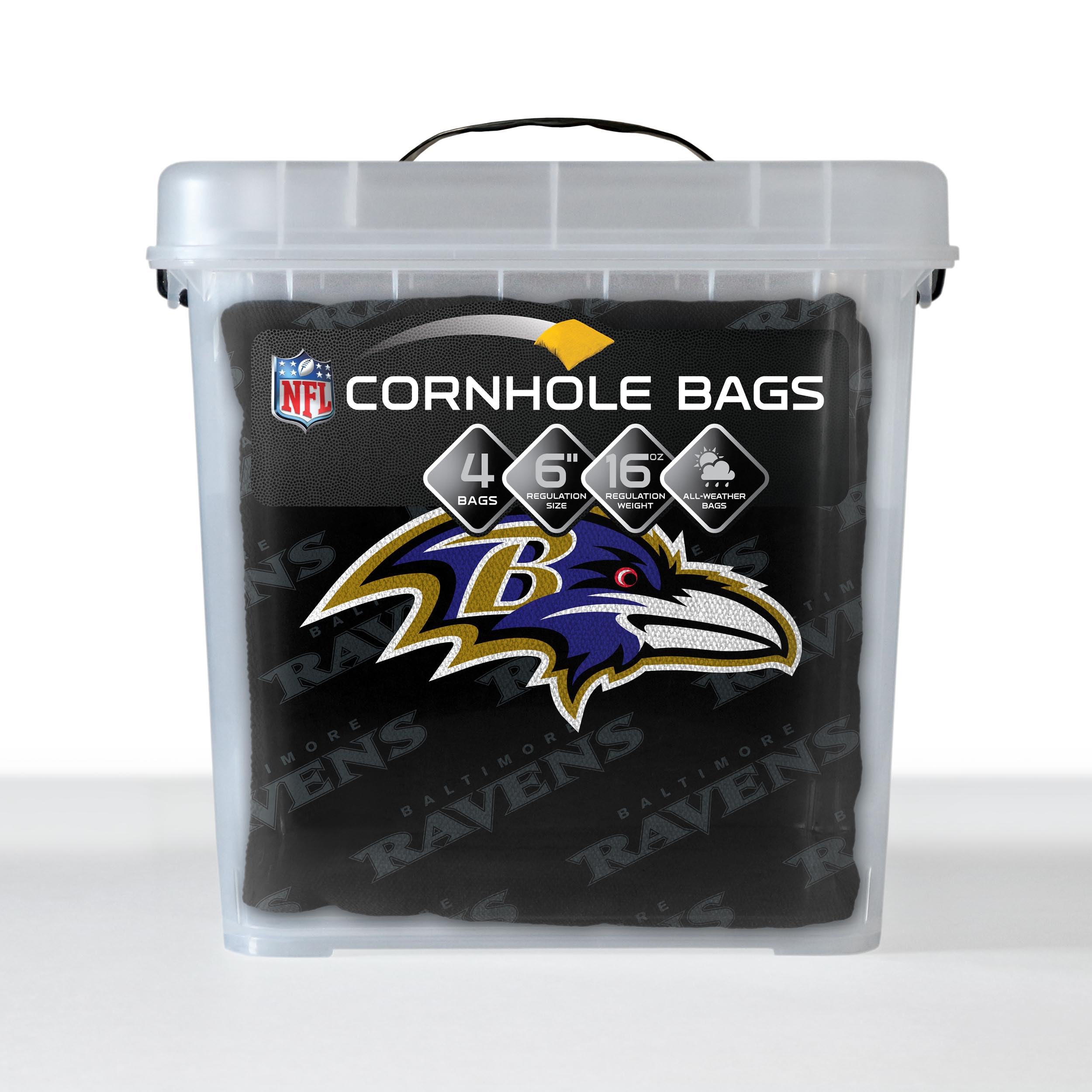 YouTheFan NFL Baltimore Ravens Cornhole Bags - 4PK - Black - Sports Collectibles, Sports Memorabilia, Sports Fan Shop, Sports Gifts