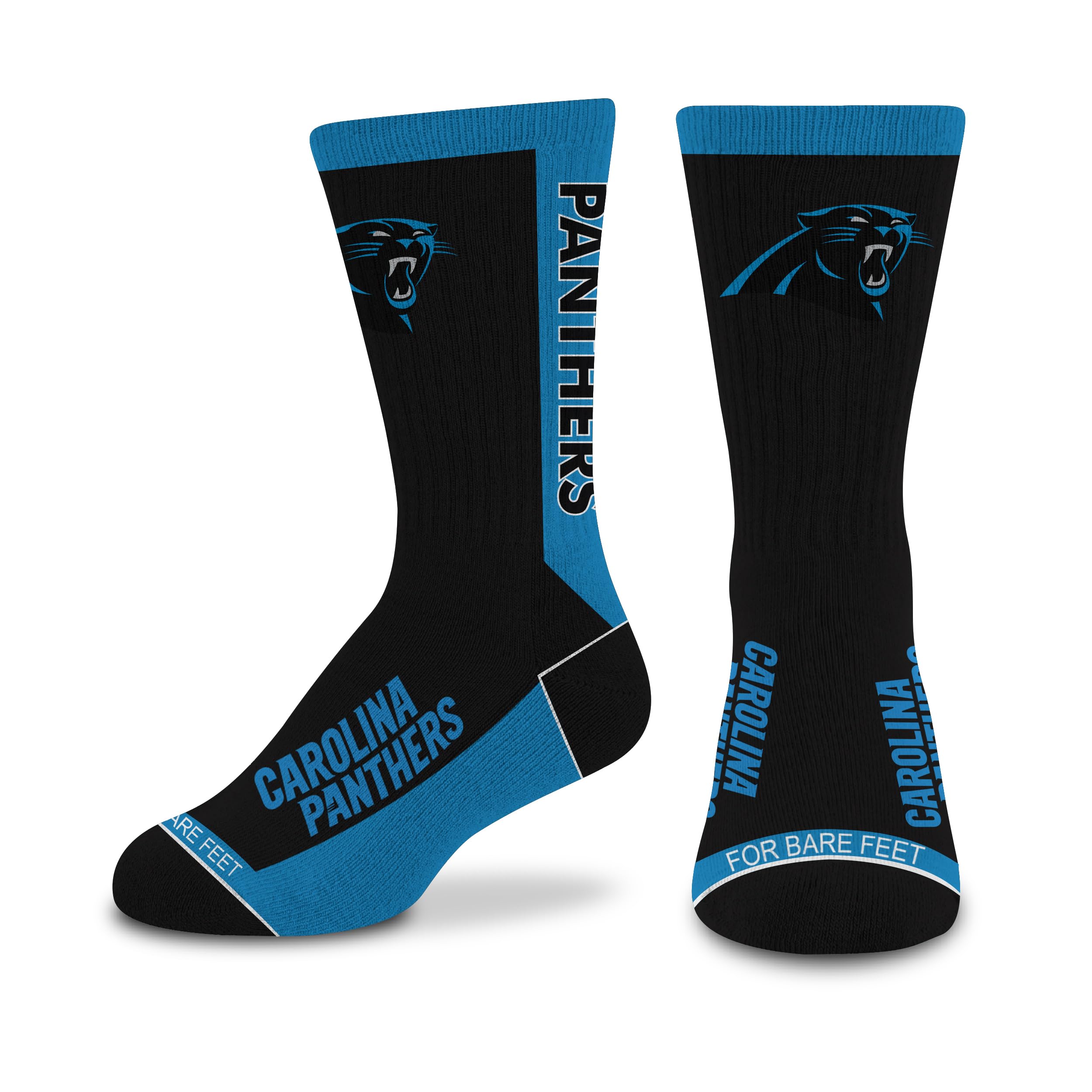 For Bare Feet NFL CAROLINA PANTHERS MVP Crew Sock Team Color Youth - Sports Gifts, Sports Memorabilia, Sports Collectibles, Fan Shop