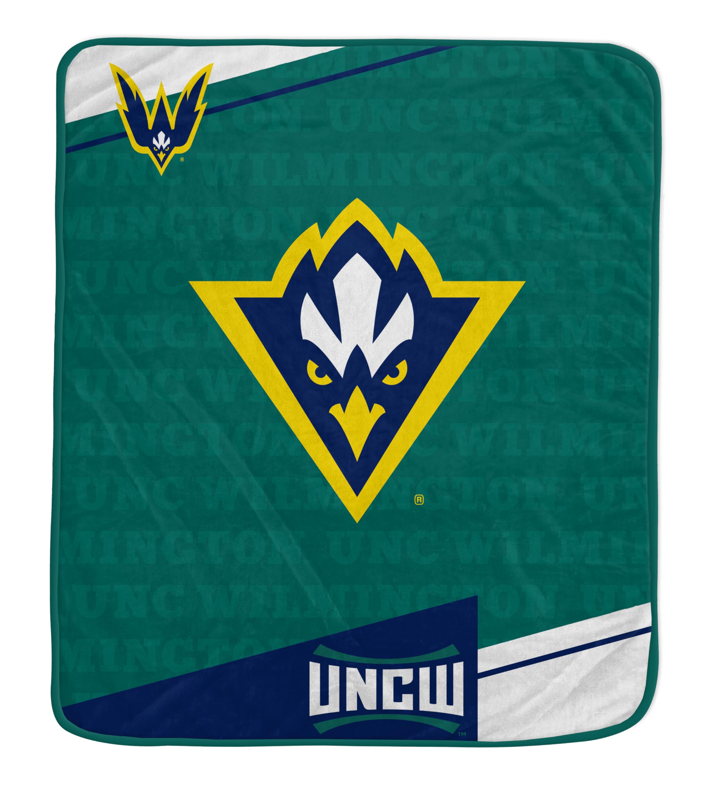 Pegasus Sports NCAA UNC Wilmington Seahawks Diagonal Ghost Ultra Soft Blanket - Sports Gifts, Sports Memorabilia, Sports Collectibles, Fan Shop