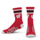 For Bare Feet NCAA Wisconsin Badgers 4 Stripe Deuce Crew Sock Team Color MEDIUM - Sports Gifts, Sports Memorabilia, Sports Collectibles, Fan Shop