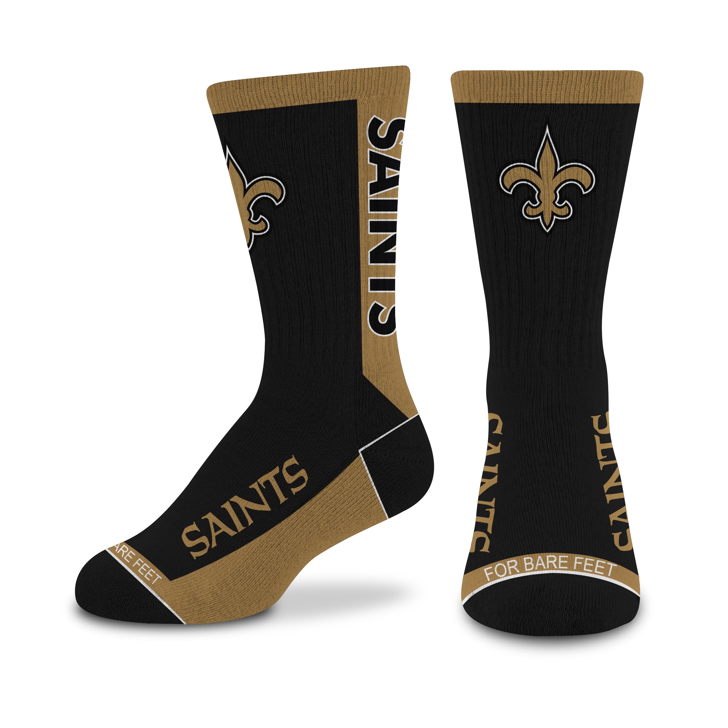 For Bare Feet NFL NEW ORLEANS SAINTS MVP Crew Sock Team Color Youth - Sports Gifts, Sports Memorabilia, Sports Collectibles, Fan Shop