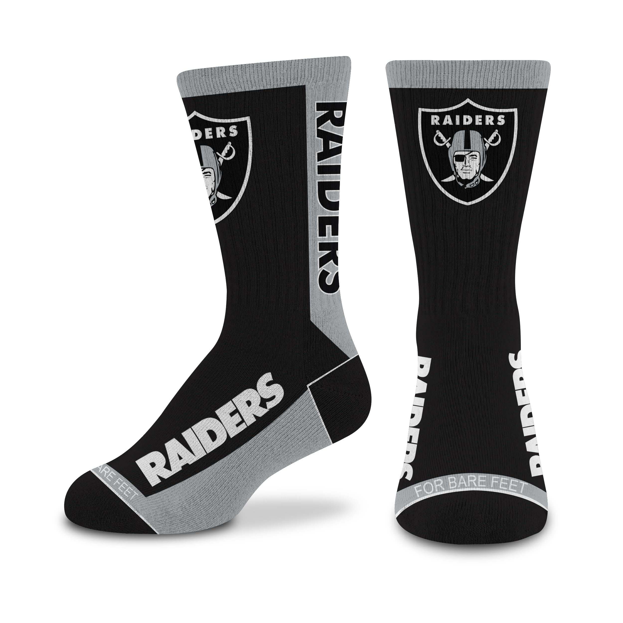 For Bare Feet NFL LAS VEGAS RAIDERS MVP Crew Sock Team Color Youth - Sports Gifts, Sports Memorabilia, Sports Collectibles, Fan Shop