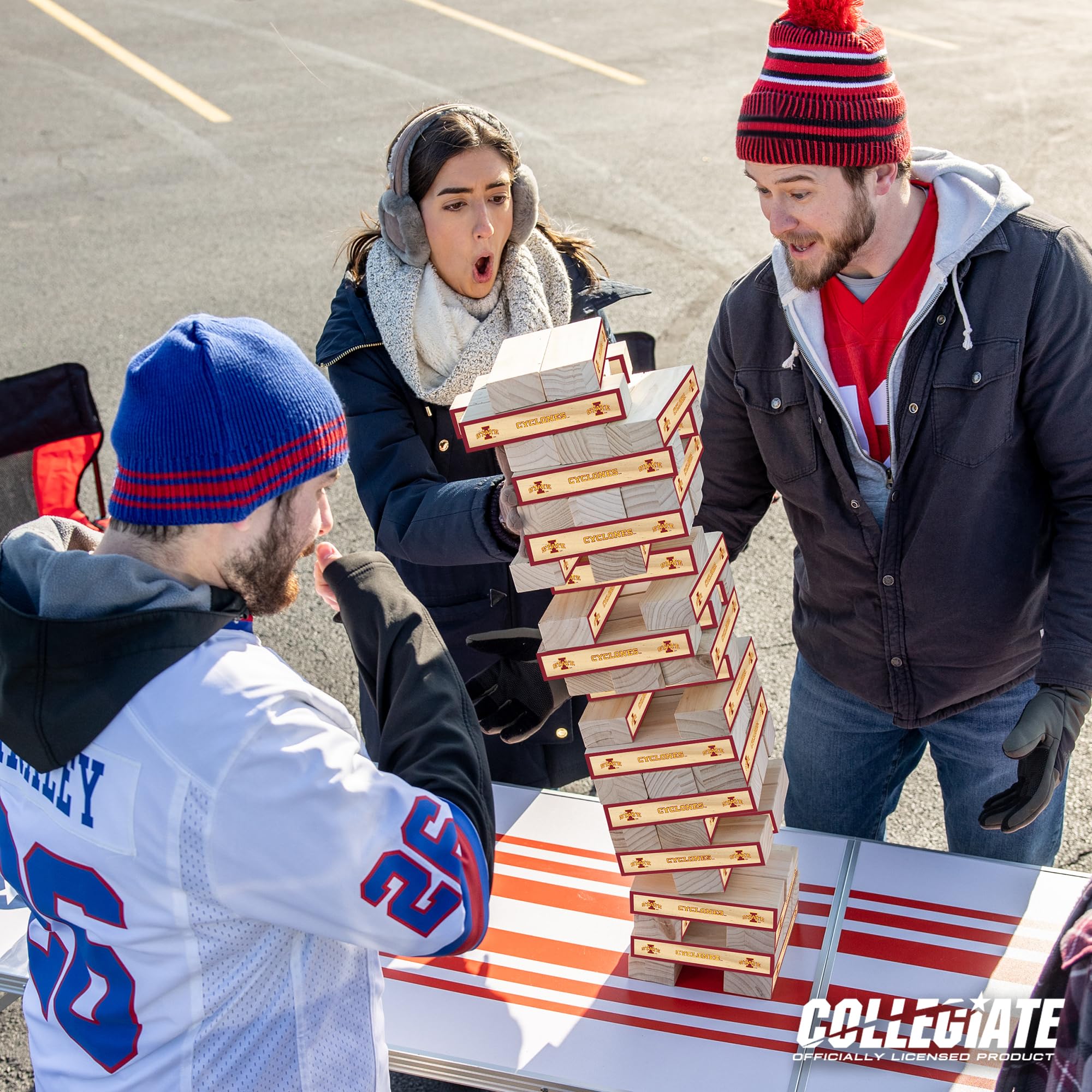 Wild Sports NCAA Iowa State Cyclones Giant Stacking Wooden Blocks – Tumbling Tower Classic Family Game Stacks Over 5 ft. High – Great Gift for Any College Football Fan! - Sports Collectibles, Sports Memorabilia, Sports Fan Shop, Sports Gifts