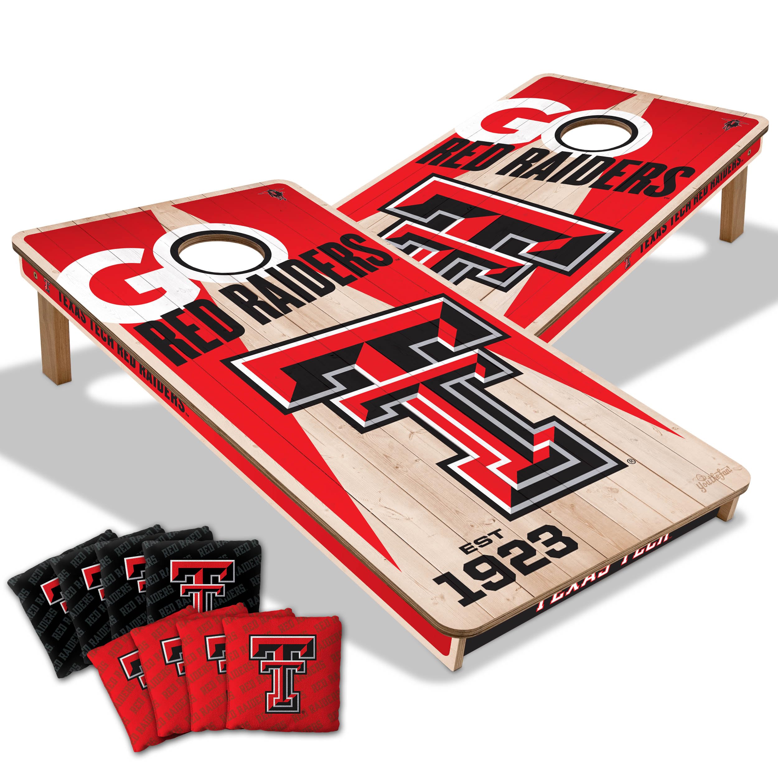 YouTheFan NCAA Texas Tech Red Raiders 2’ x 4’ Professional Wood Cornhole Game with Logo Bags - Sports Collectibles, Sports Memorabilia, Sports Fan Shop, Sports Gifts